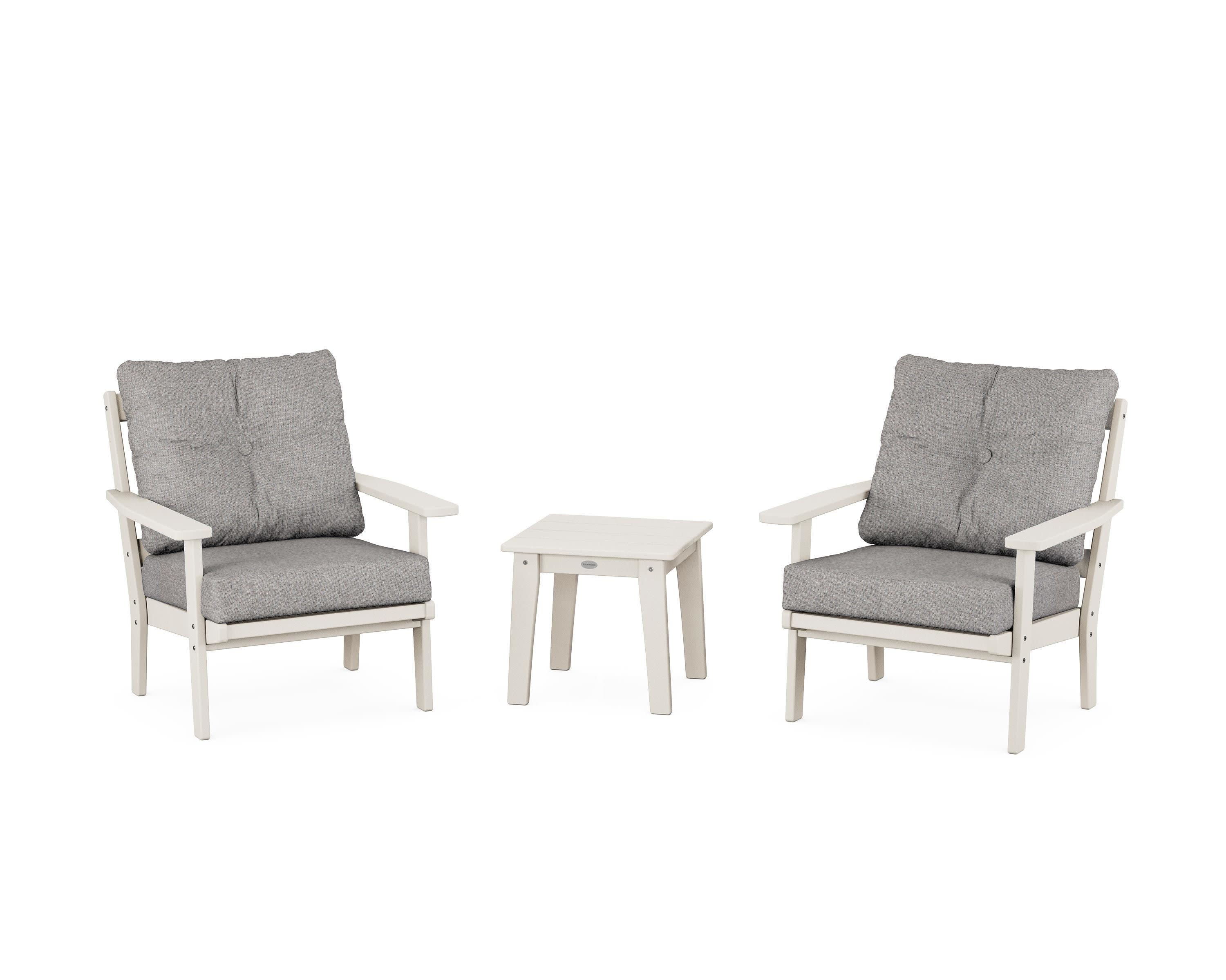Oxford 3-Piece Deep Seating Set in Sand / Grey Mist