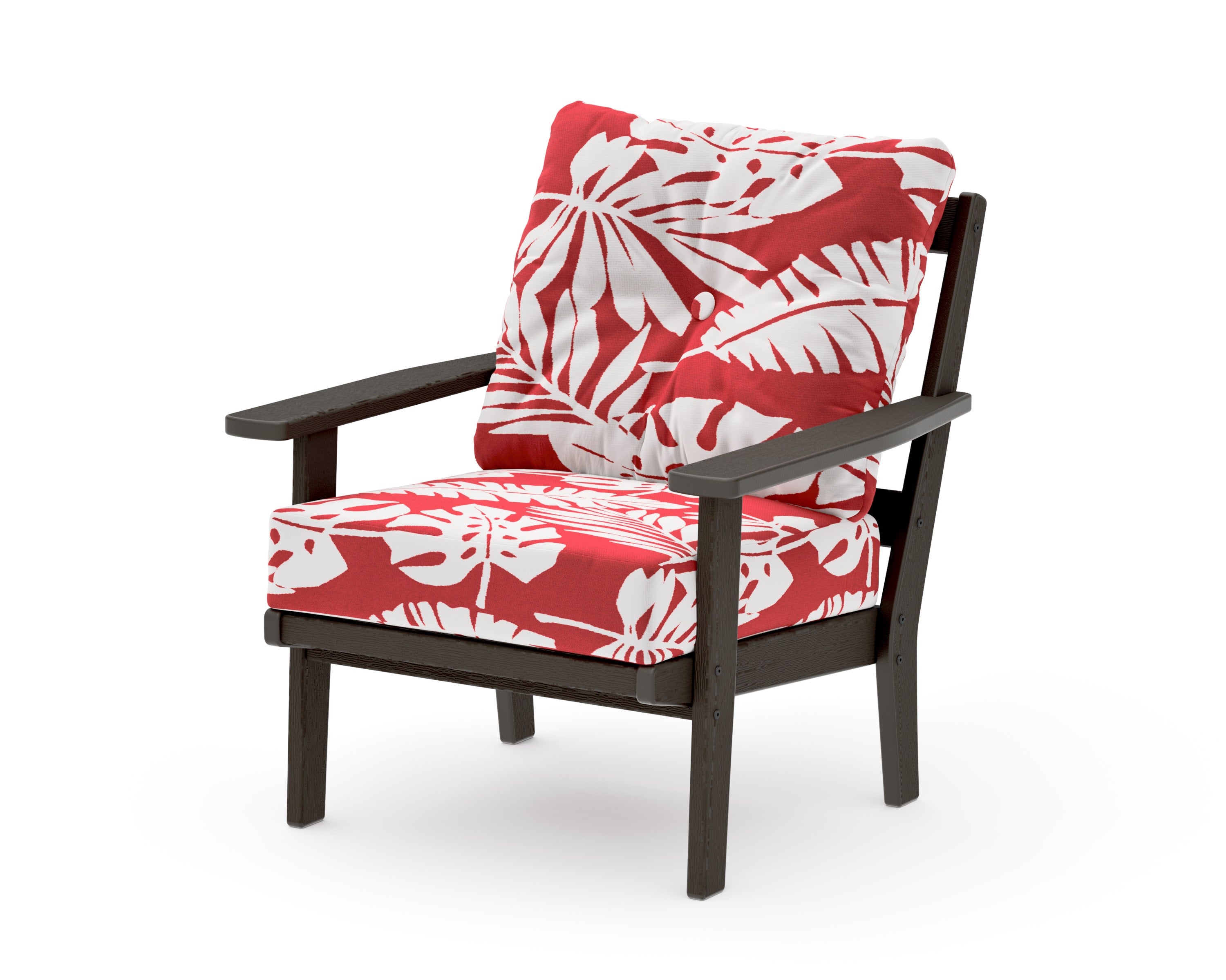 Prairie Deep Seating Chair in Vintage Coffee / Leaf Crimson