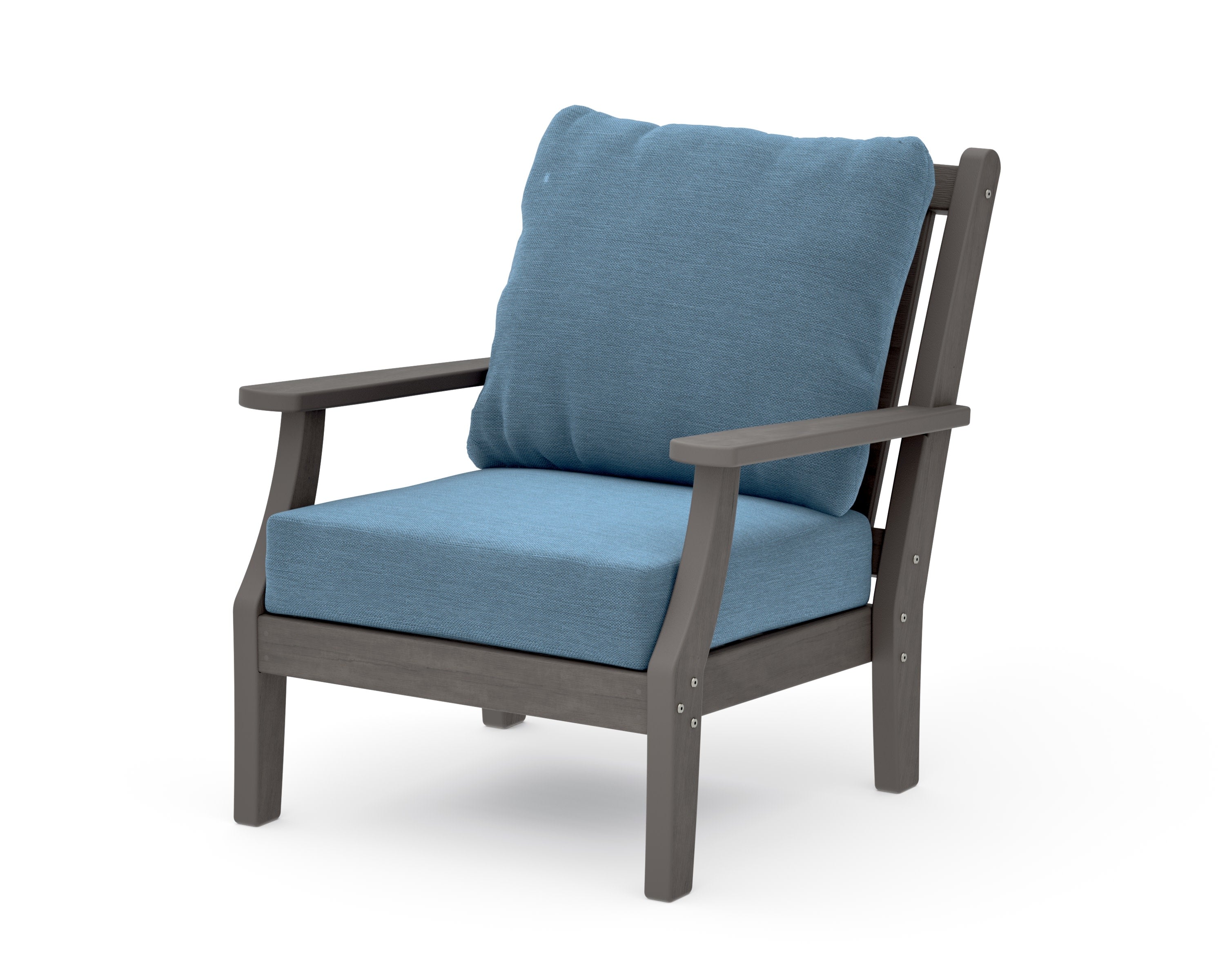 Wovendale Deep Seating Chair in Driftwood / Sky Blue
