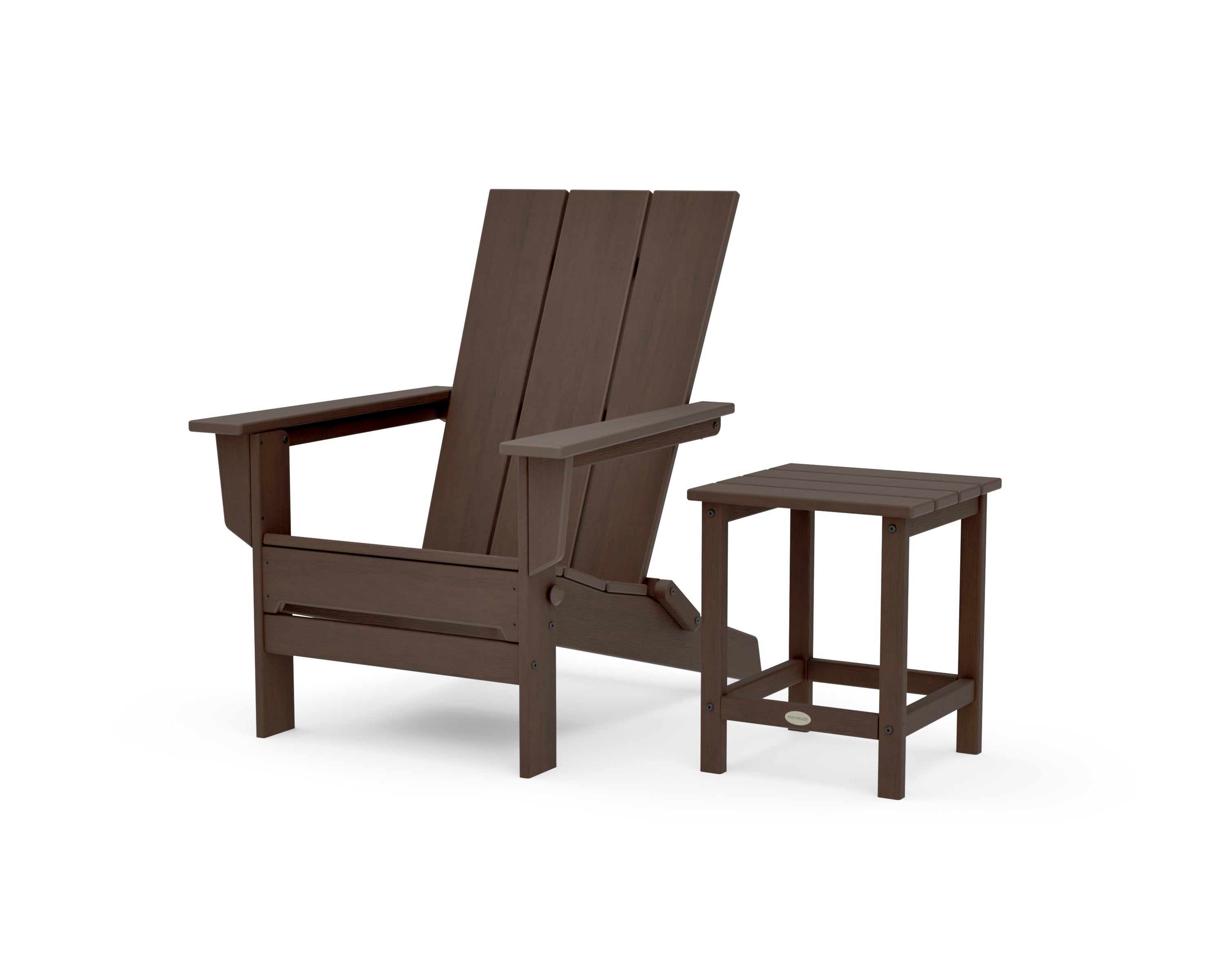 Modern Studio Folding Adirondack Chair with Side Table in Kona