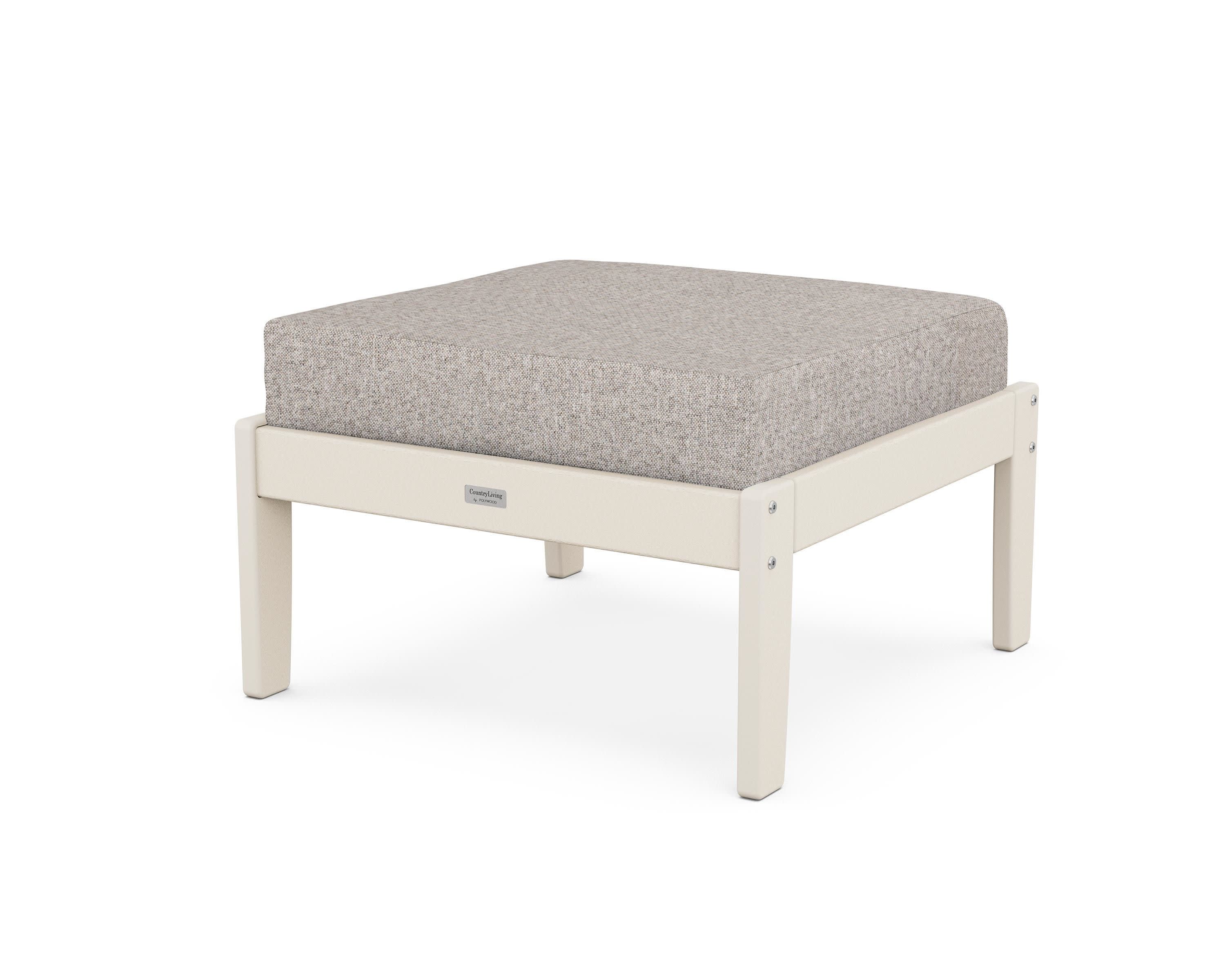 Cottage Deep Seating Ottoman in Sand / Weathered Tweed