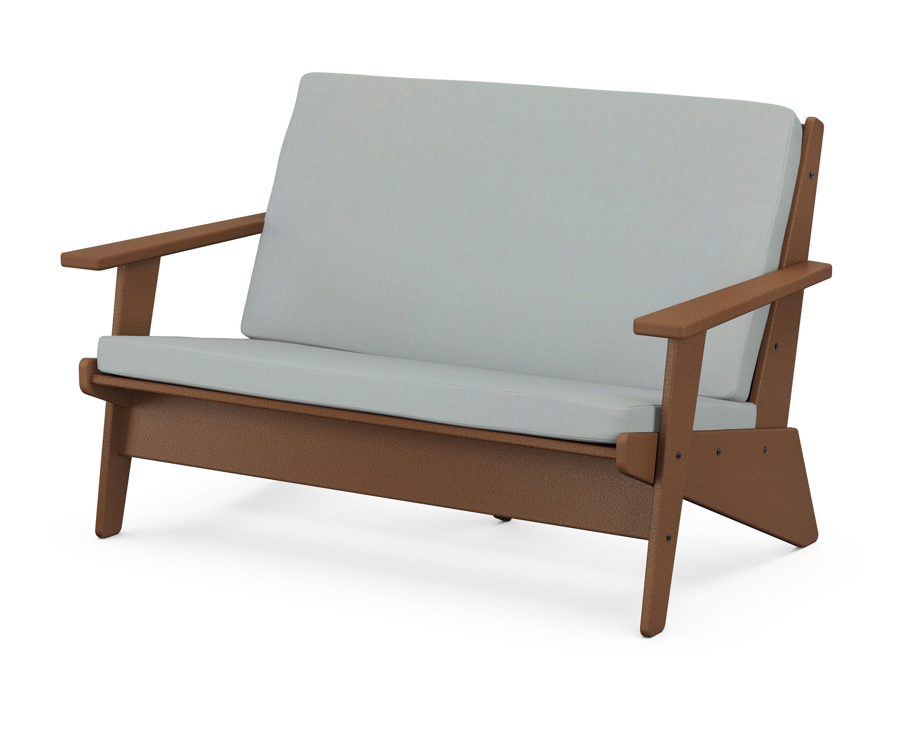 Riviera Modern Lounge Loveseat in Teak / Spa