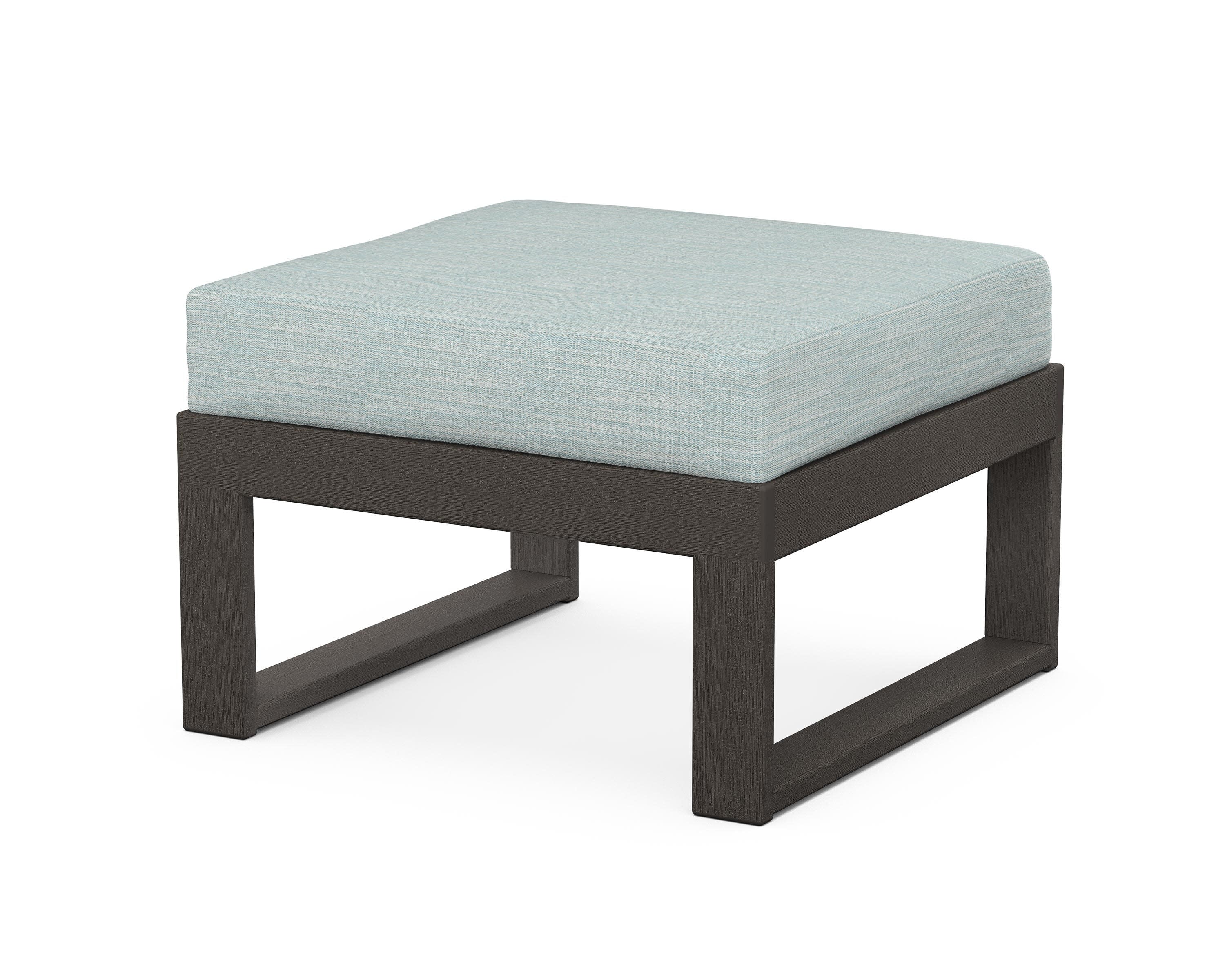 Modular Ottoman - Modern in Vintage Coffee / Soothe Mist