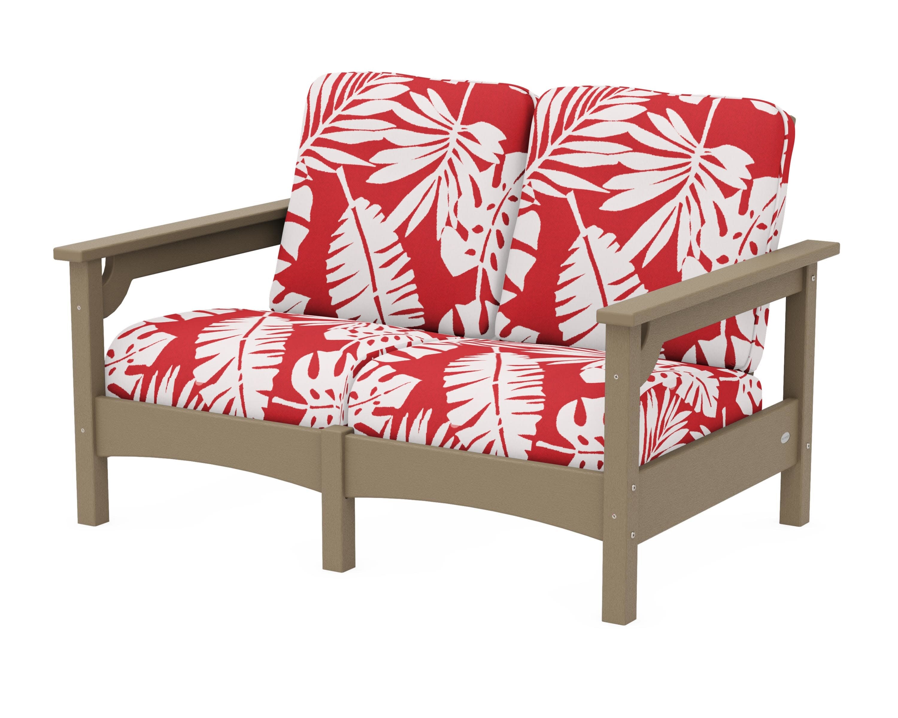 Club Loveseat in Vintage Sahara / Leaf Crimson
