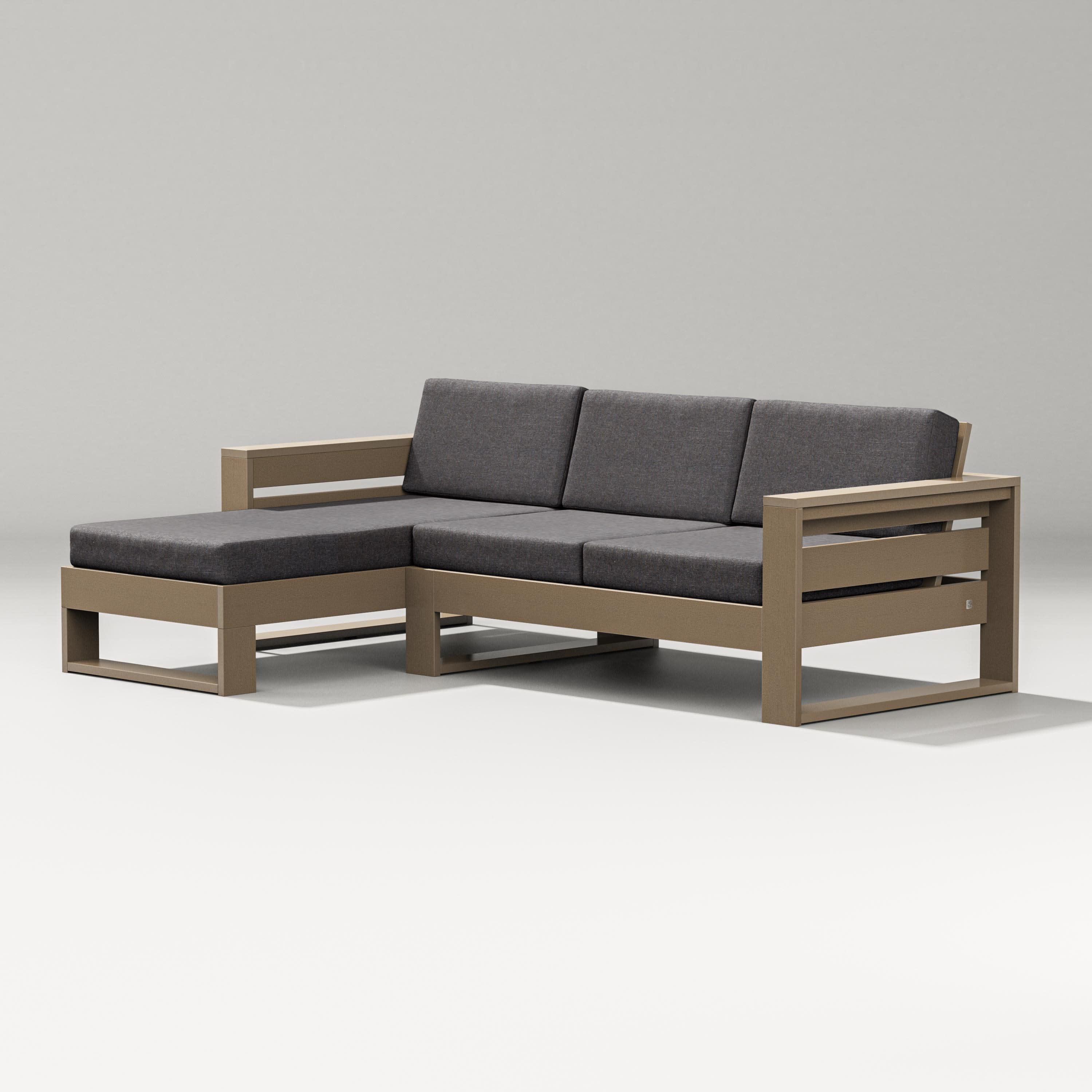 Latitude Left Chaise Sectional in Vintage Sahara / Ash Charcoal