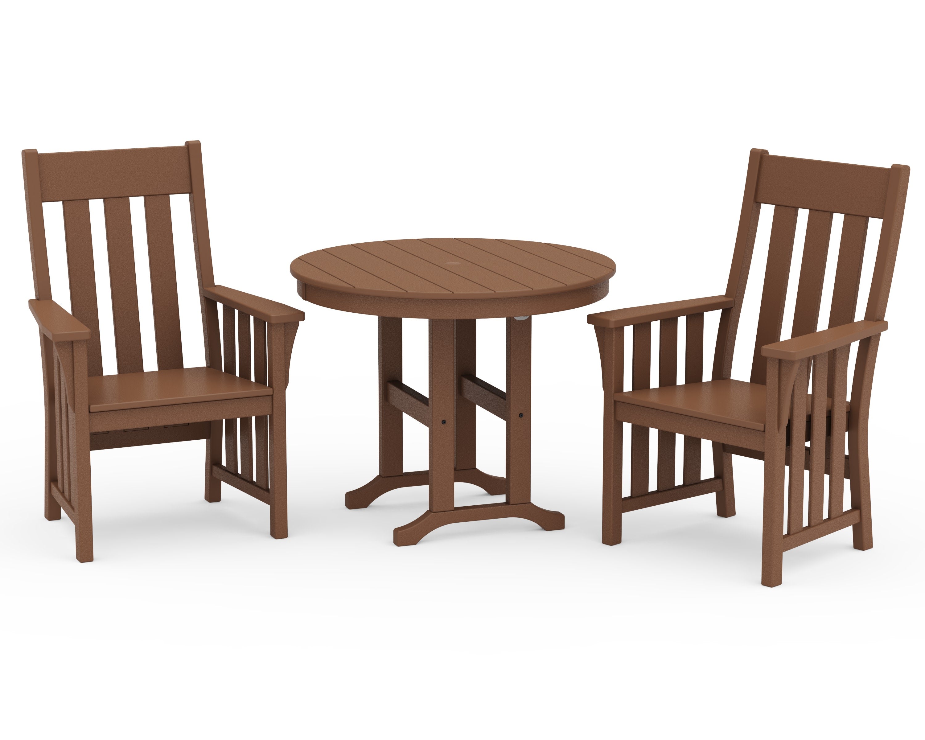 Acadia 3-Piece Farmhouse Dining Set in Teak