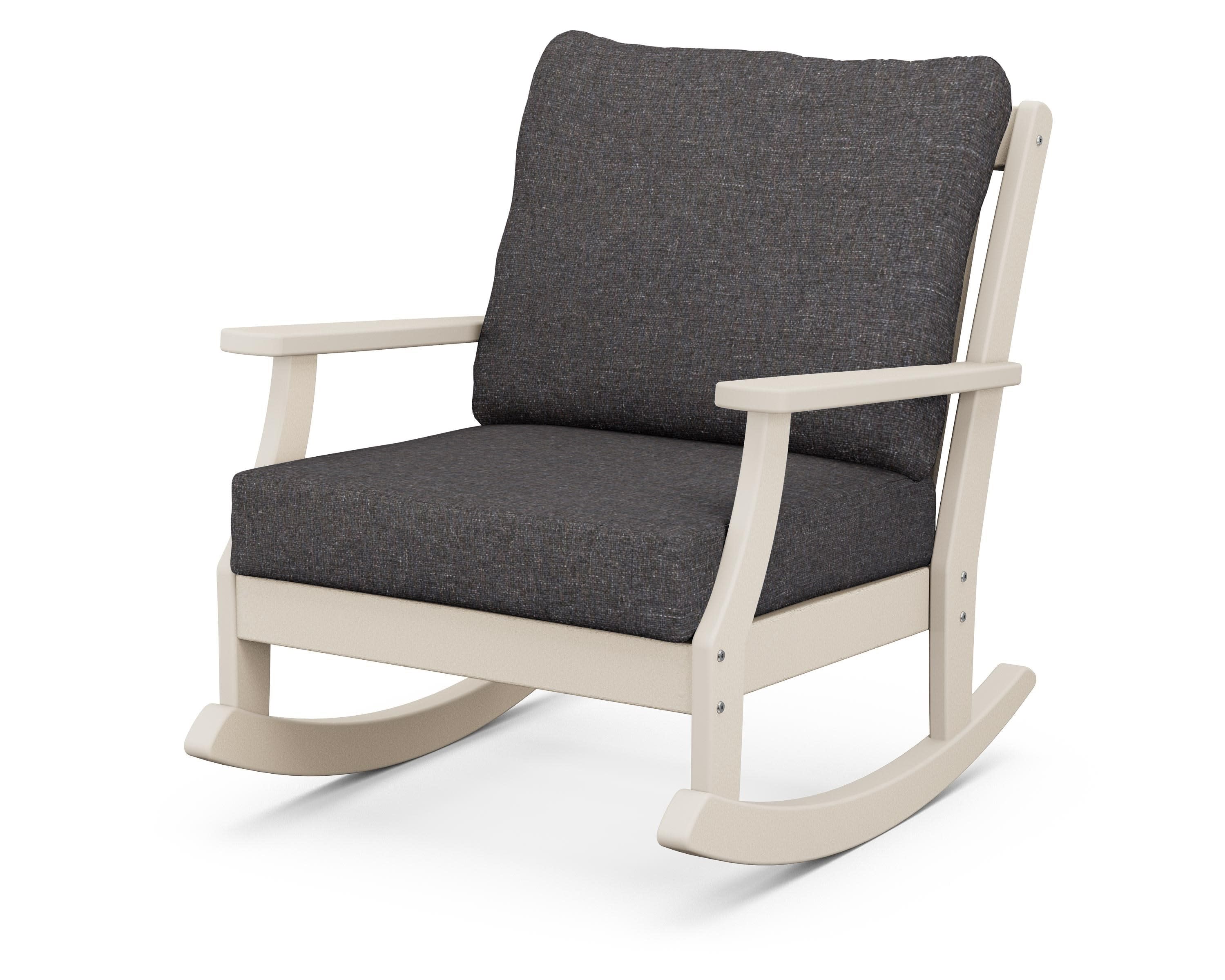 Braxton Deep Seating Rocking Chair in Sand / Ash Charcoal
