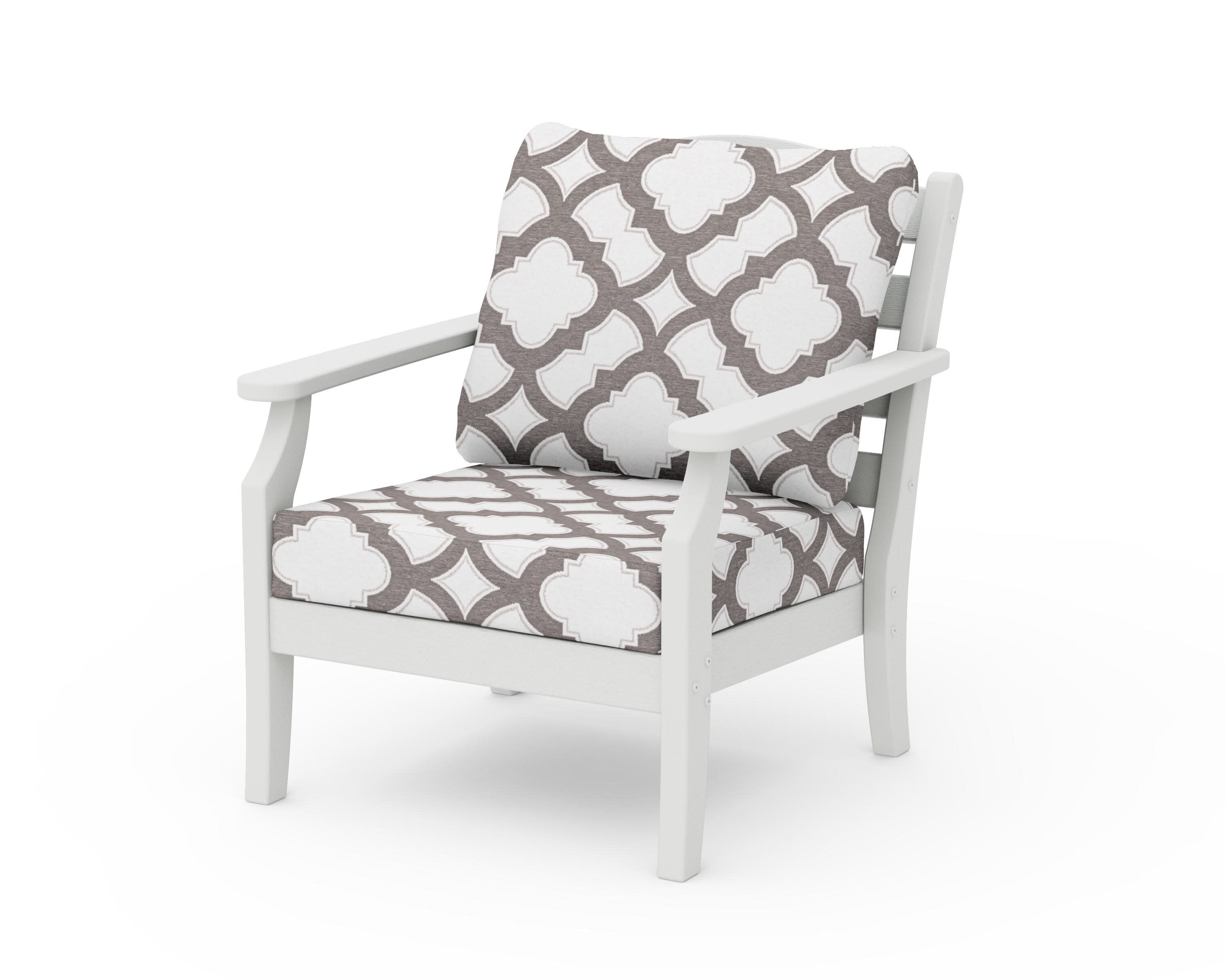 Savannah Deep Seating Chair in Vintage White / Trellis Grey Mist