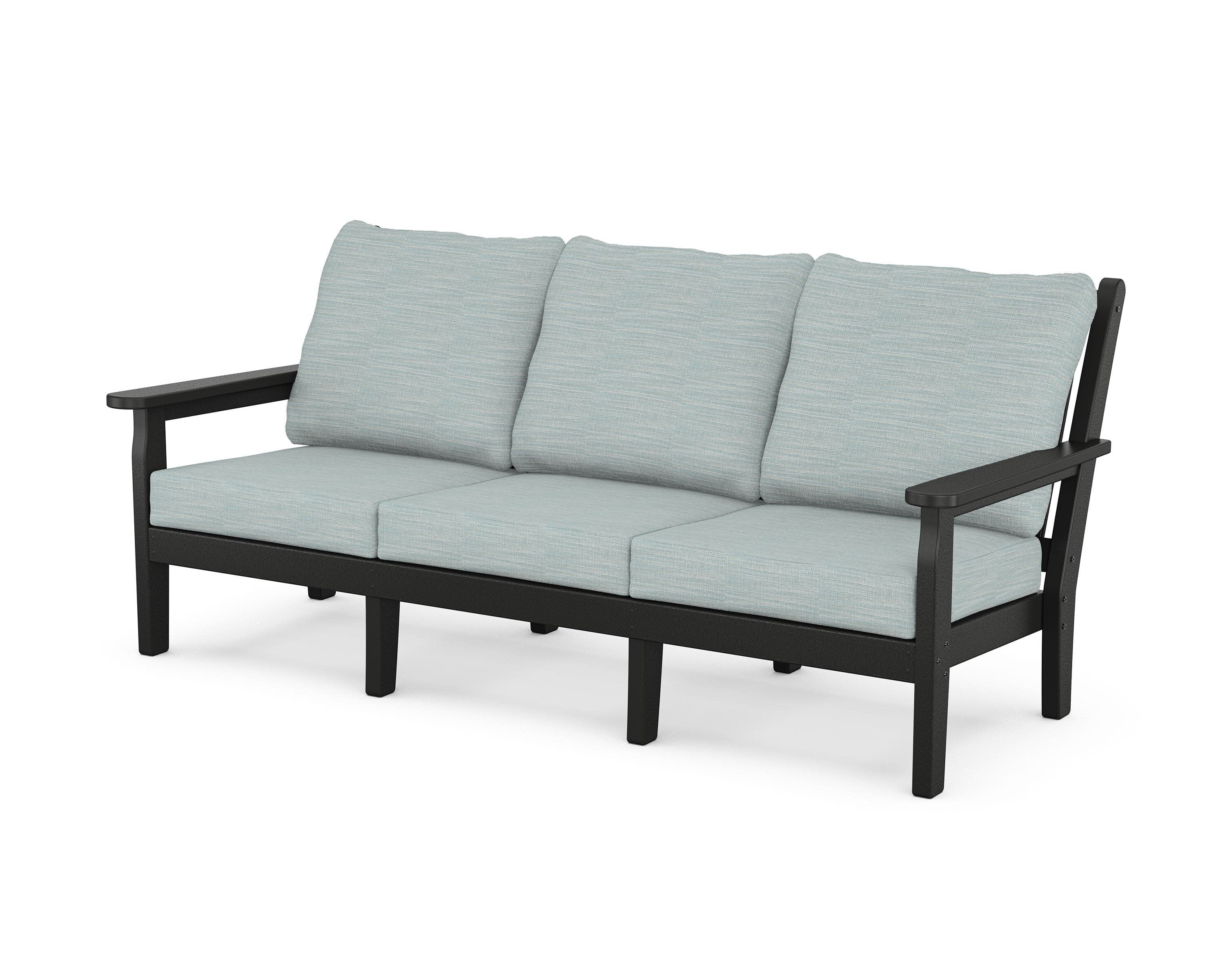 Chippendale Deep Seating Sofa in Black / Soothe Mist
