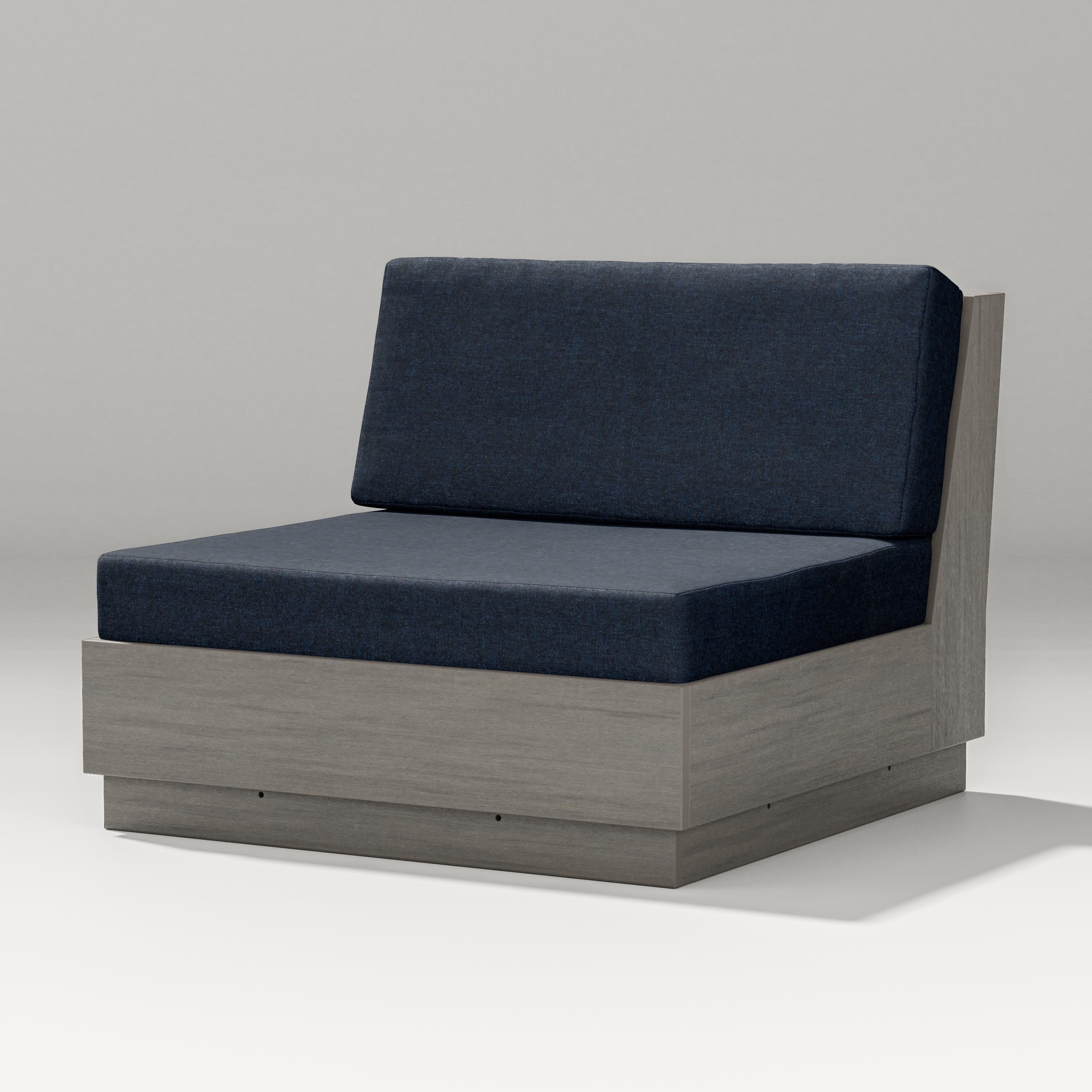 Elevate Modular Armless Chair in Driftwood / Marine Indigo