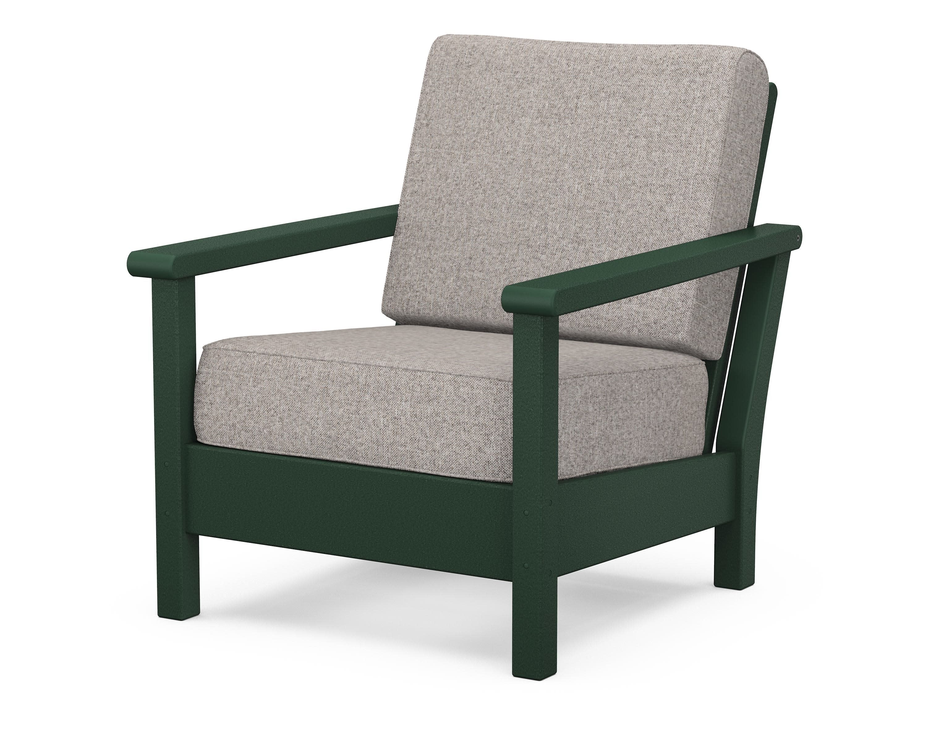 Harbour Deep Seating Chair in Green / Weathered Tweed