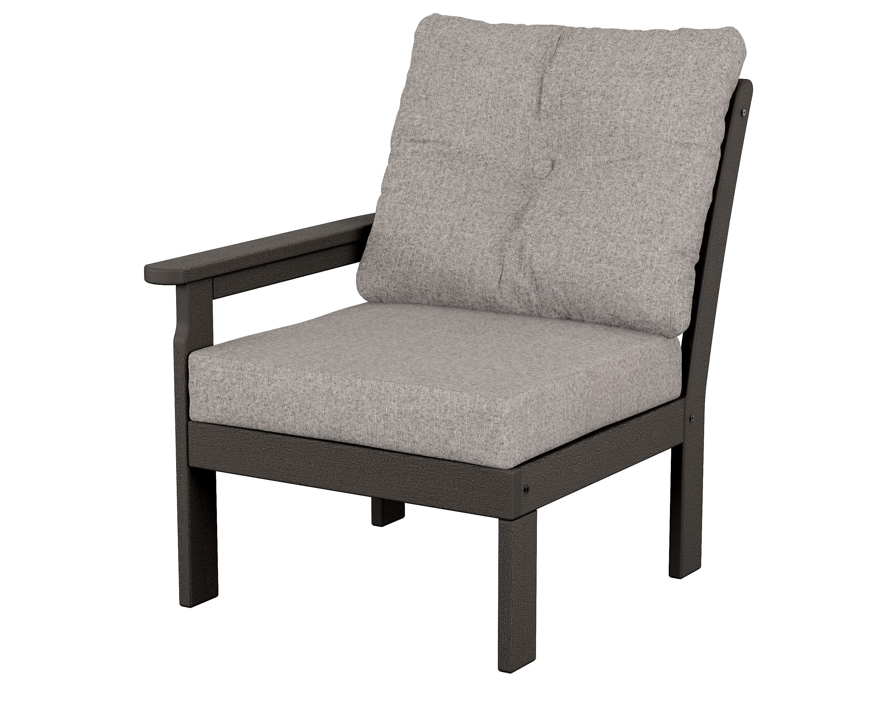 Vineyard Modular Left Arm Chair in Vintage Coffee / Weathered Tweed
