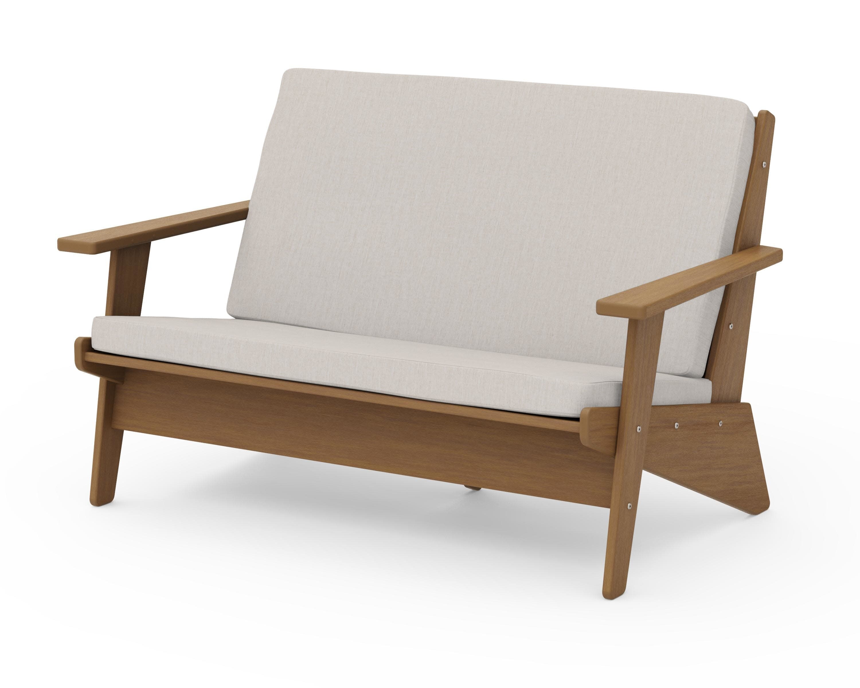 Riviera Modern Lounge Loveseat in Natural / Cast Ash