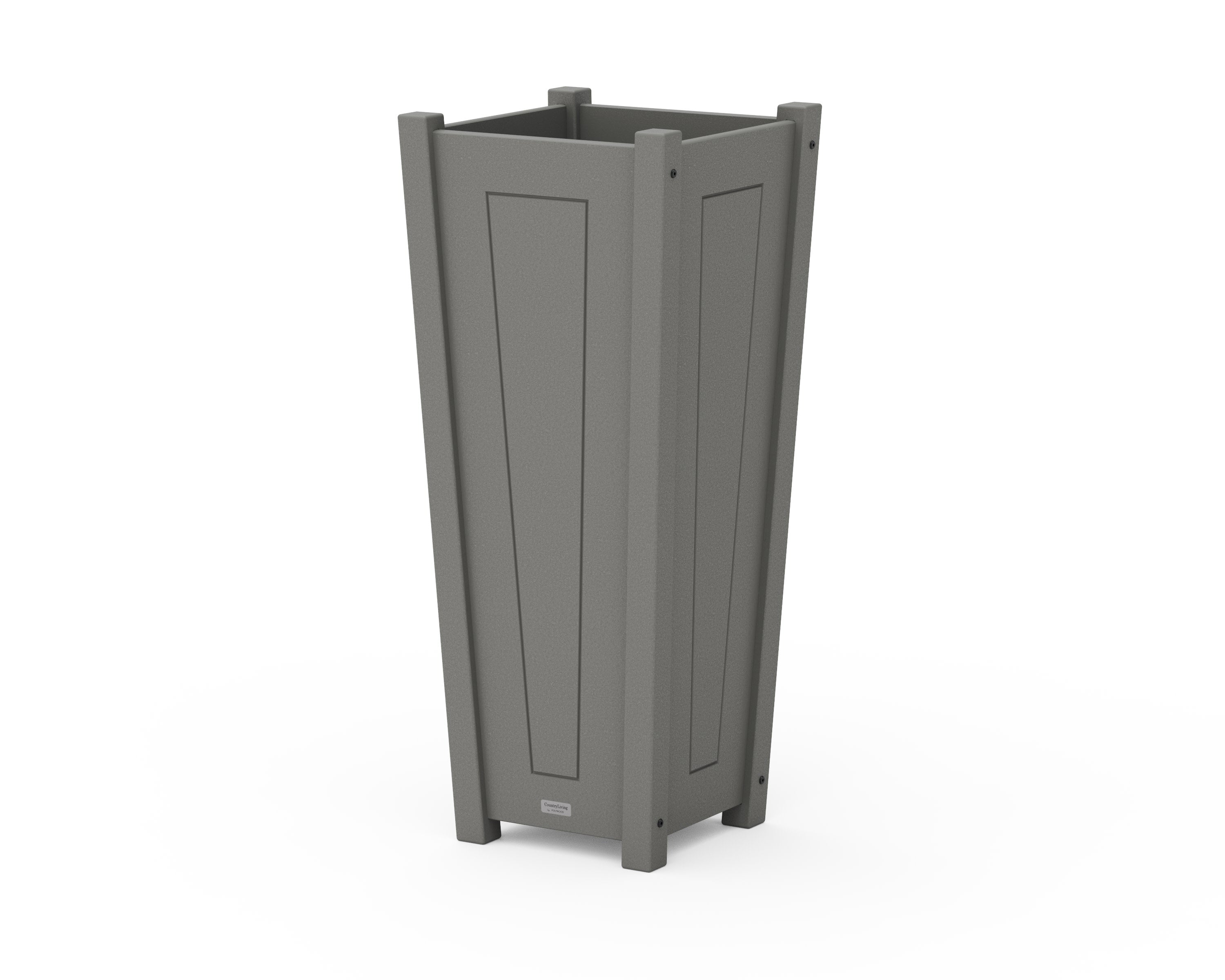 Country Living Tapered Square Tall Planter Box in Slate Grey