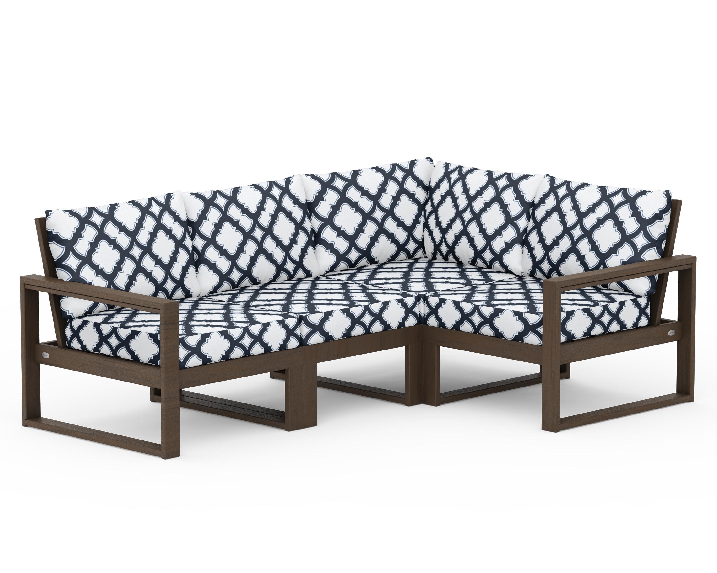 EDGE 4-Piece Modular Deep Seating Set in Kona / Trellis Marine Indigo