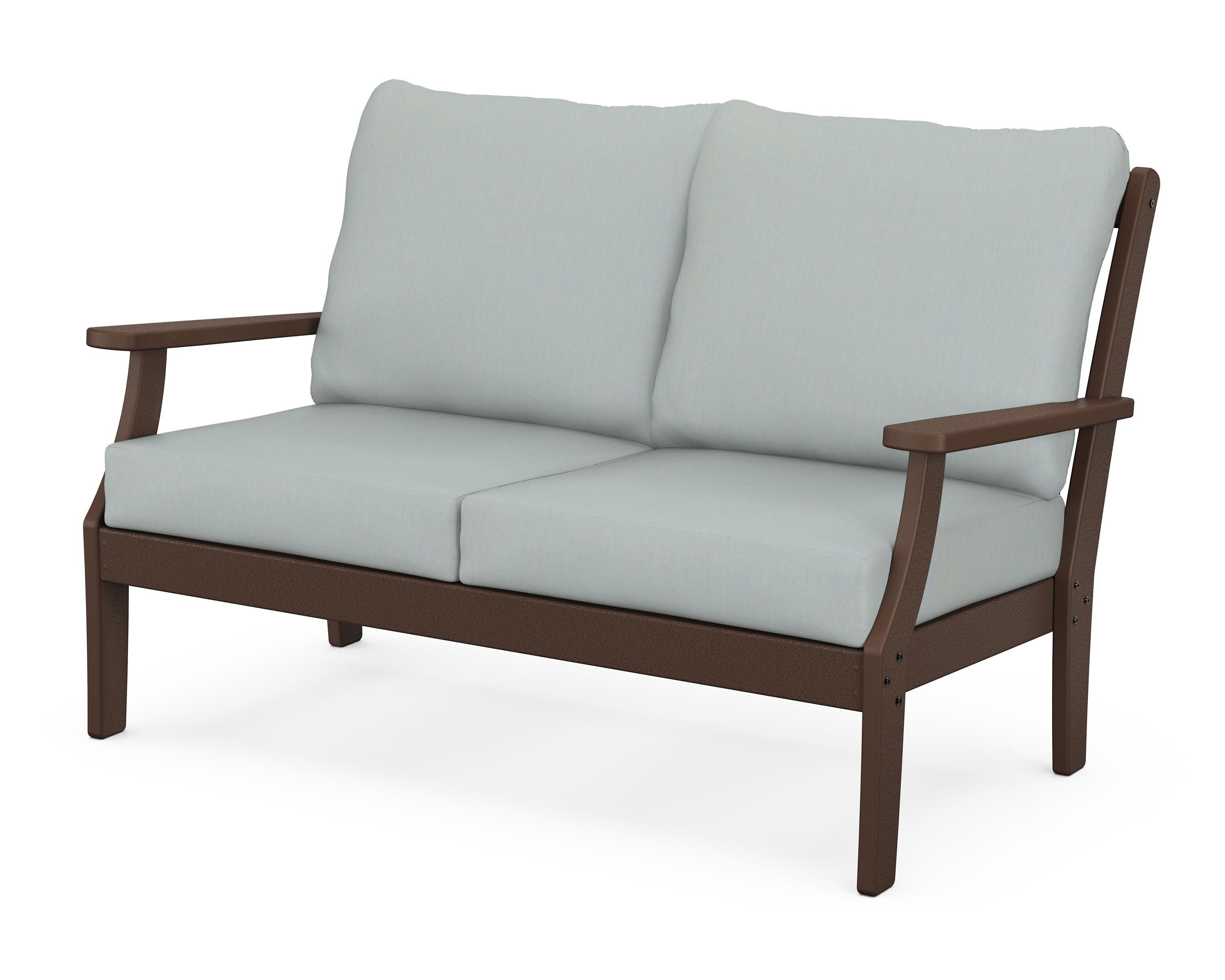 Braxton Deep Seating Loveseat in Mahogany / Spa
