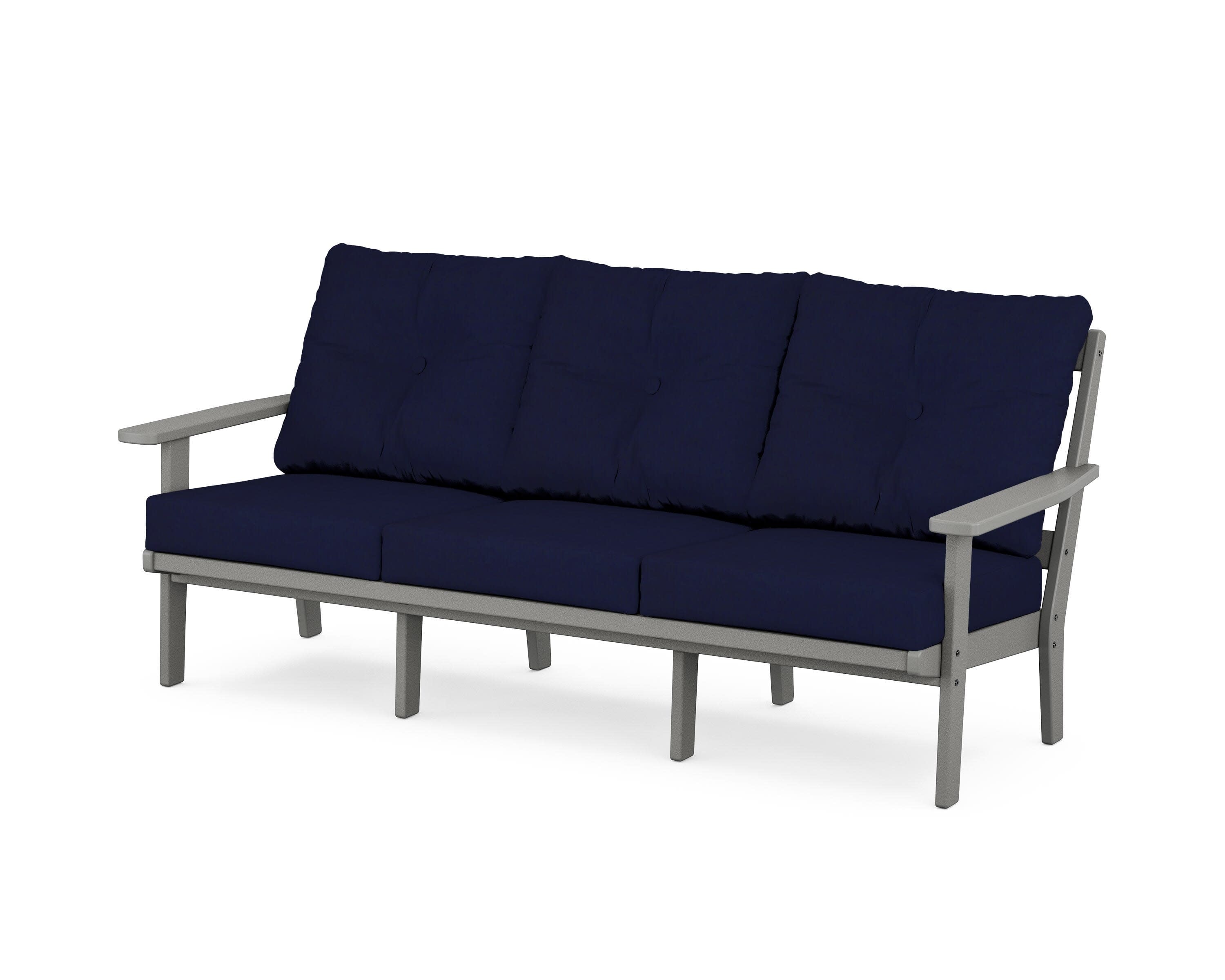 PrairieDeep Seating Sofa in Slate Grey / Navy