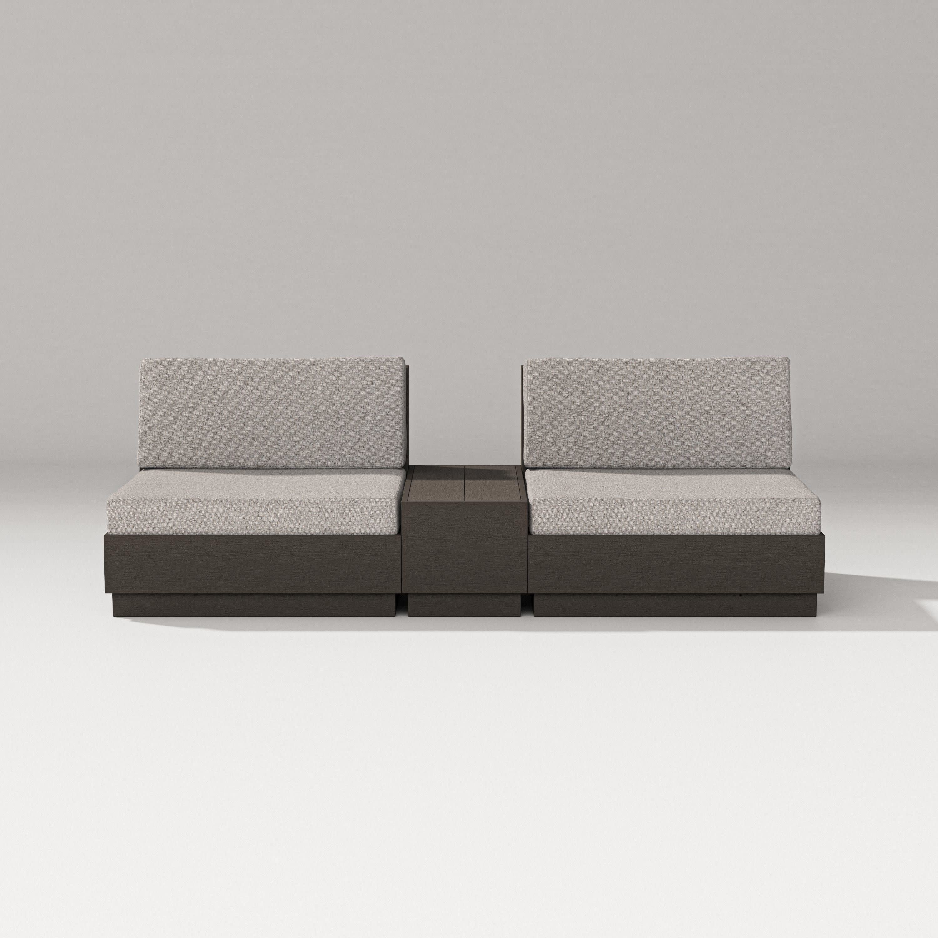 Elevate Lounge Chair Set in Vintage Coffee / Weathered Tweed