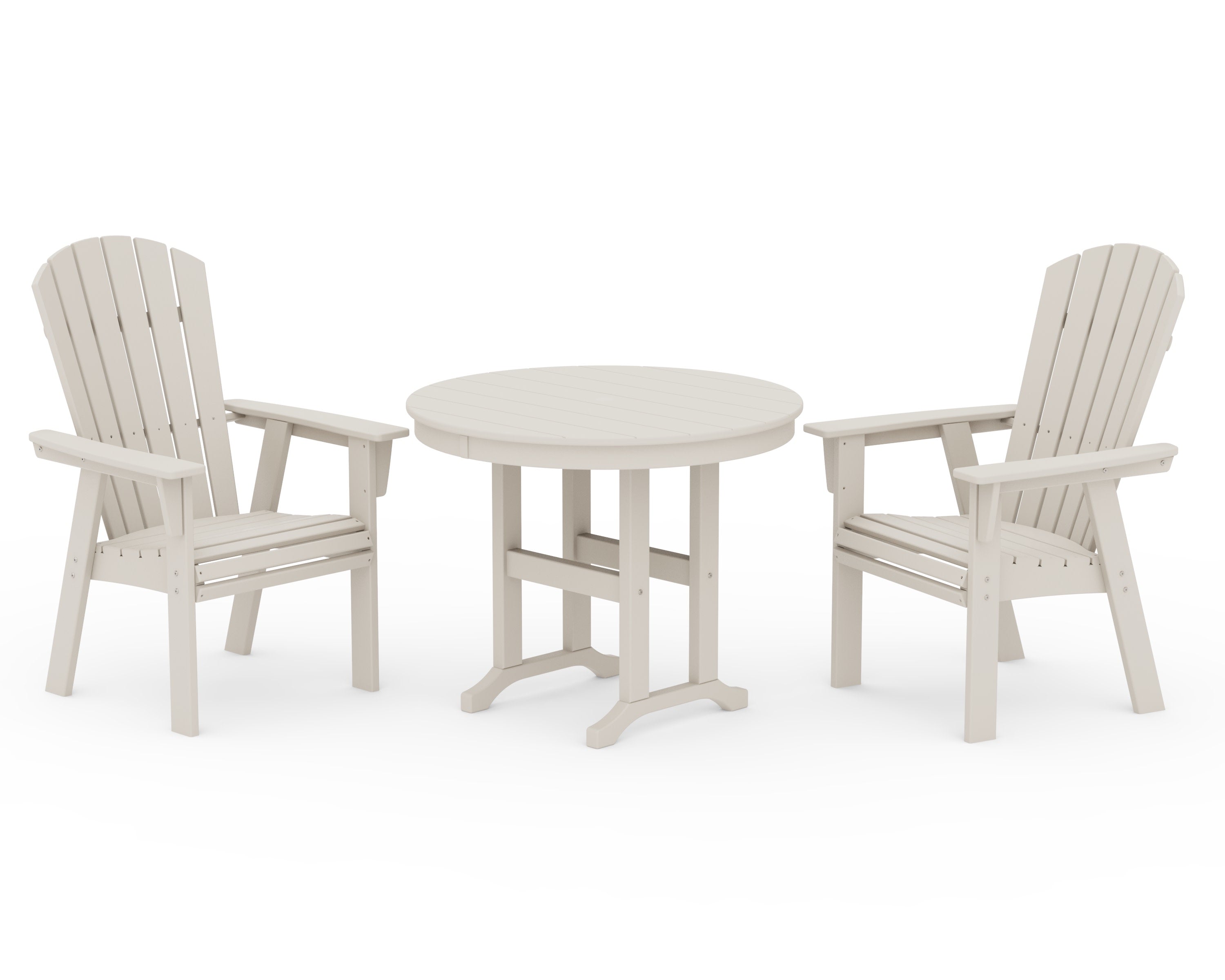 Nautical Adirondack 3-Piece Round Dining Set in Sand