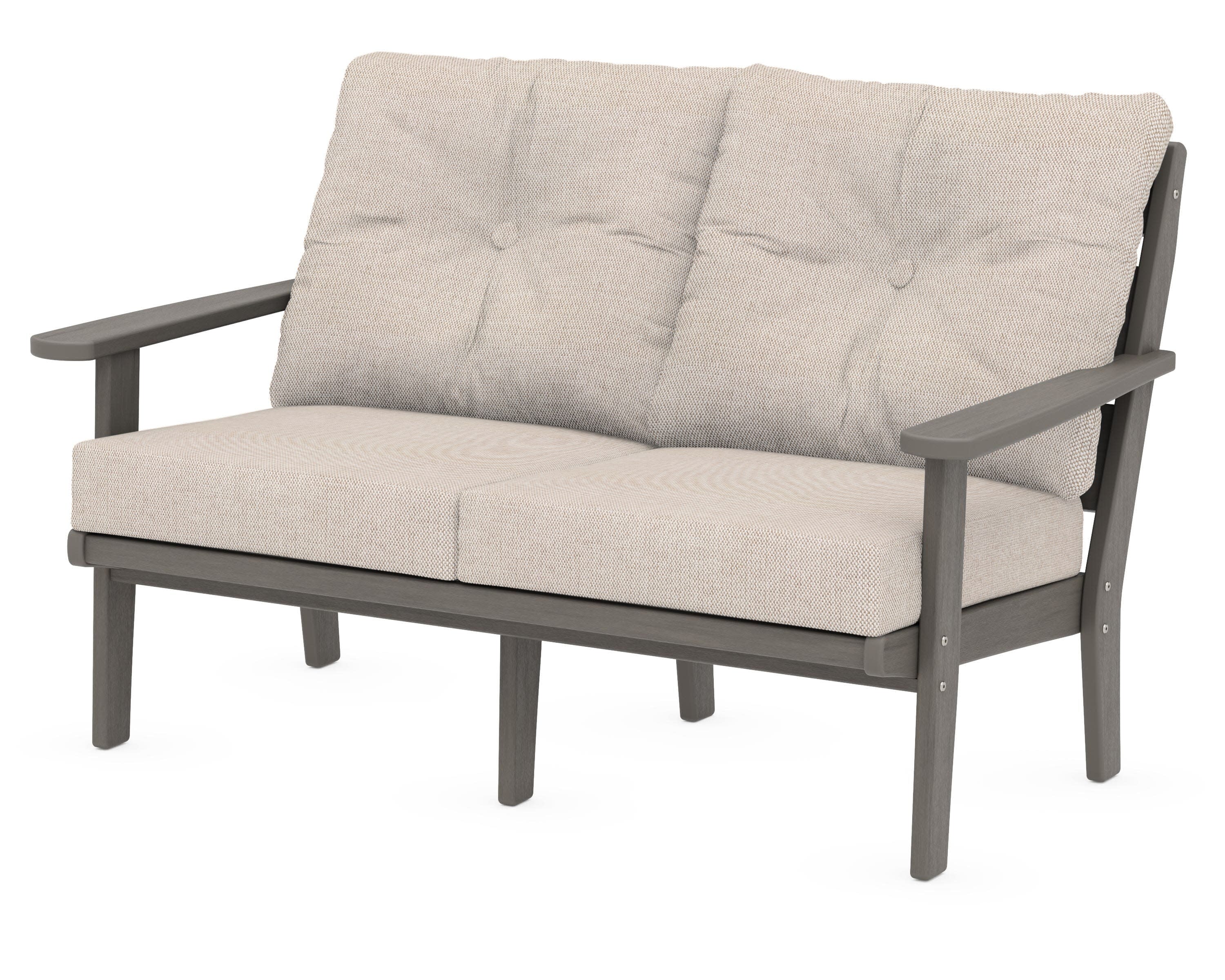 Lakeside Deep Seating Loveseat in Driftwood / Blend Linen