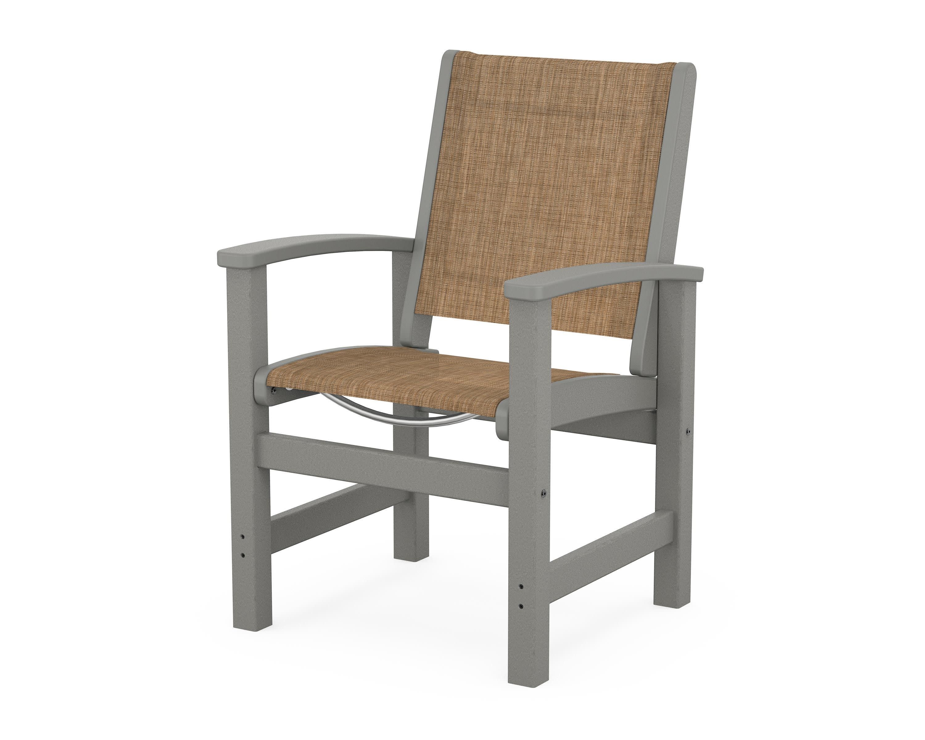 Coastal Dining Chair in Slate Grey / Burlap Sling