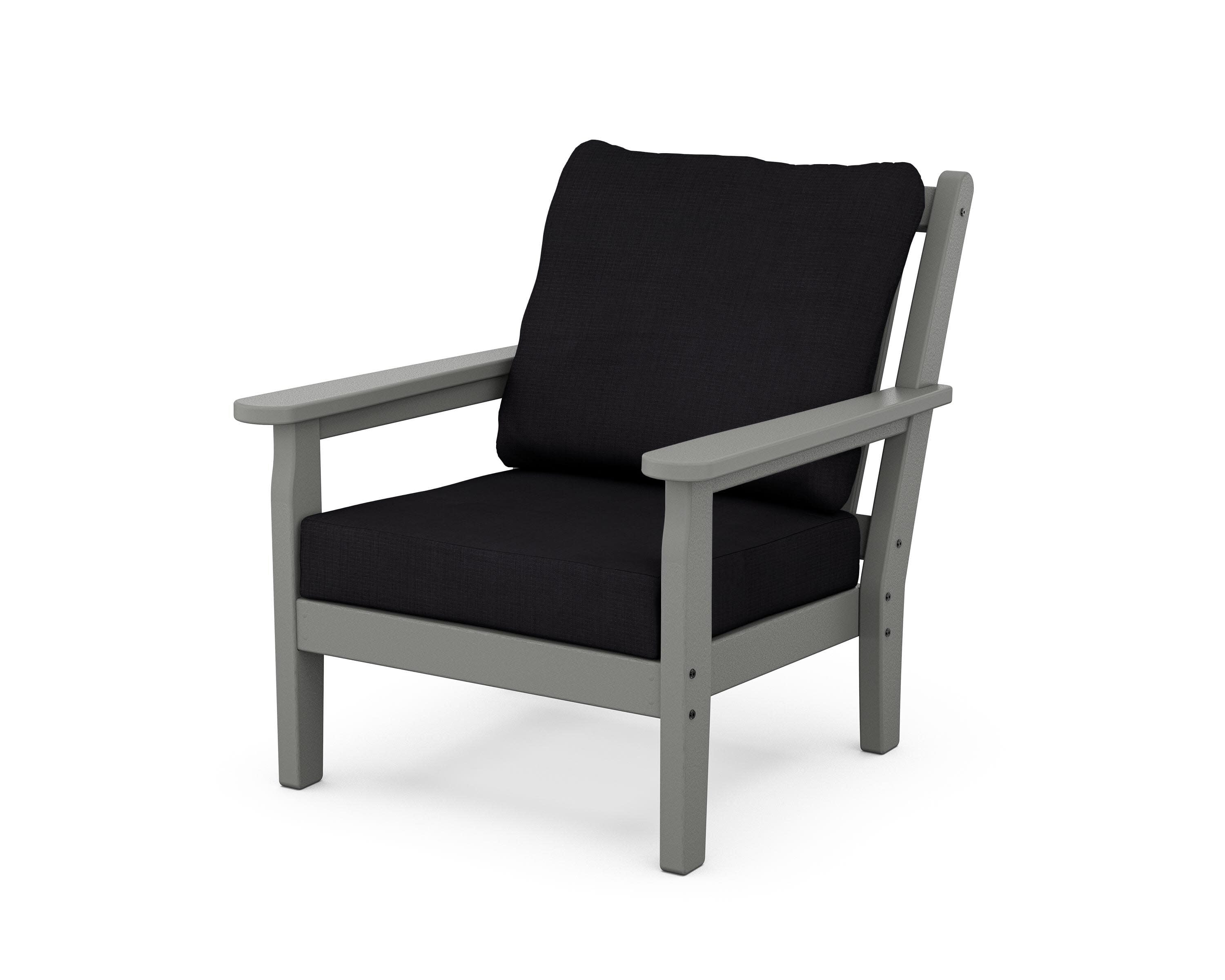 Chippendale Deep Seating Chair in Slate Grey / Midnight Linen