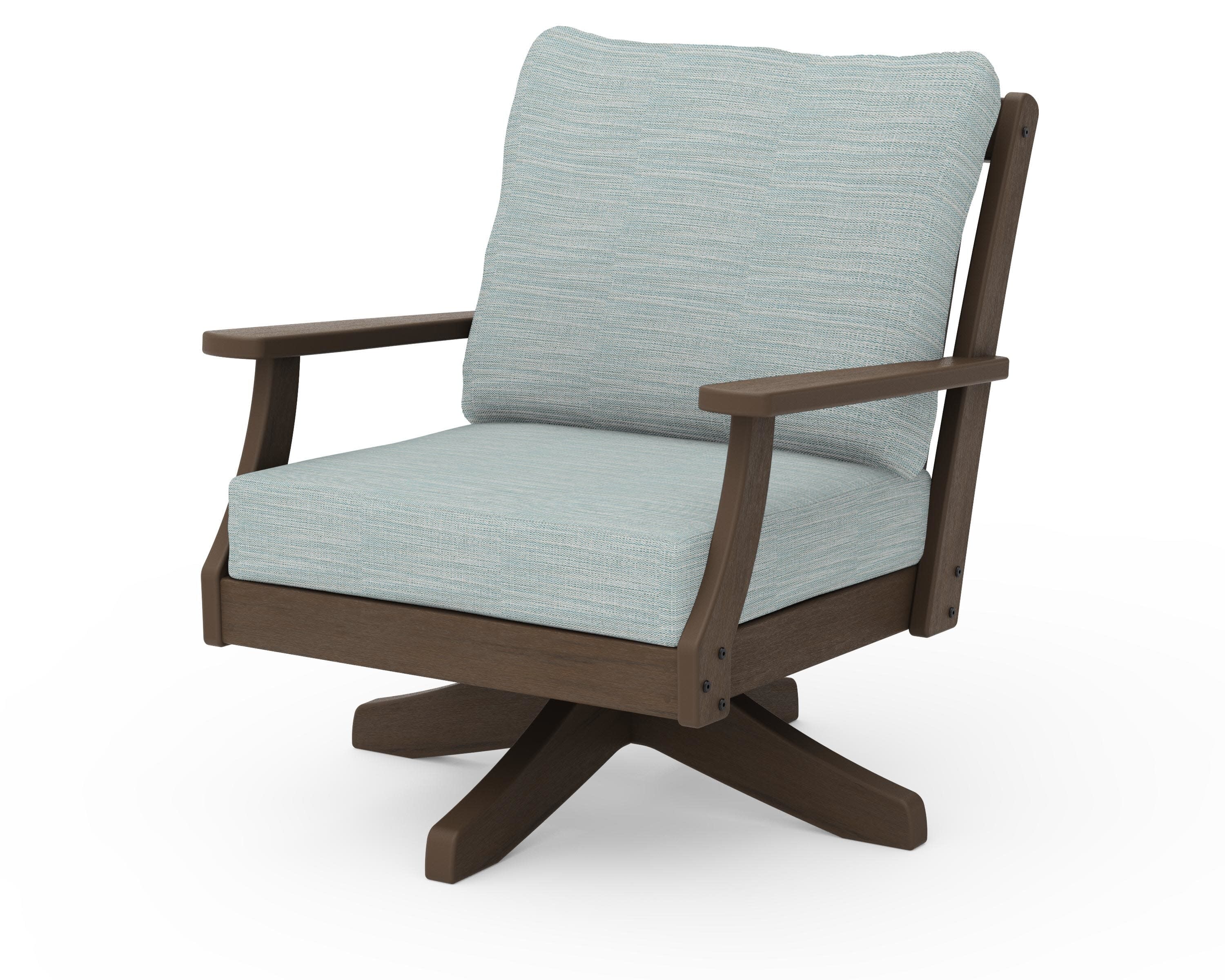Braxton Deep Seating Swivel Chair in Kona / Soothe Mist