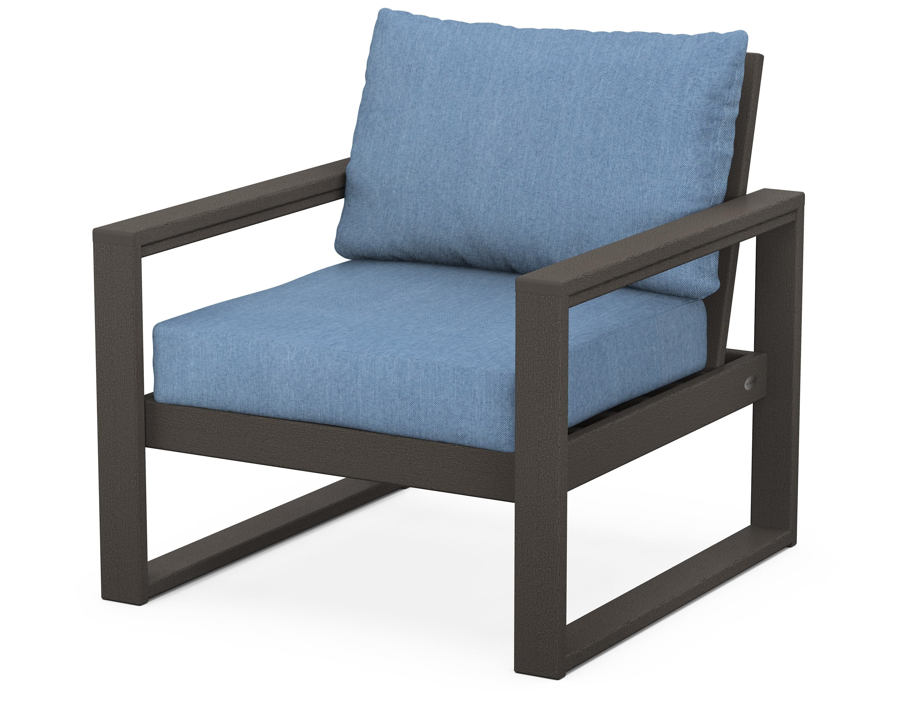 EDGE Club Chair in Vintage Coffee / Sky Blue