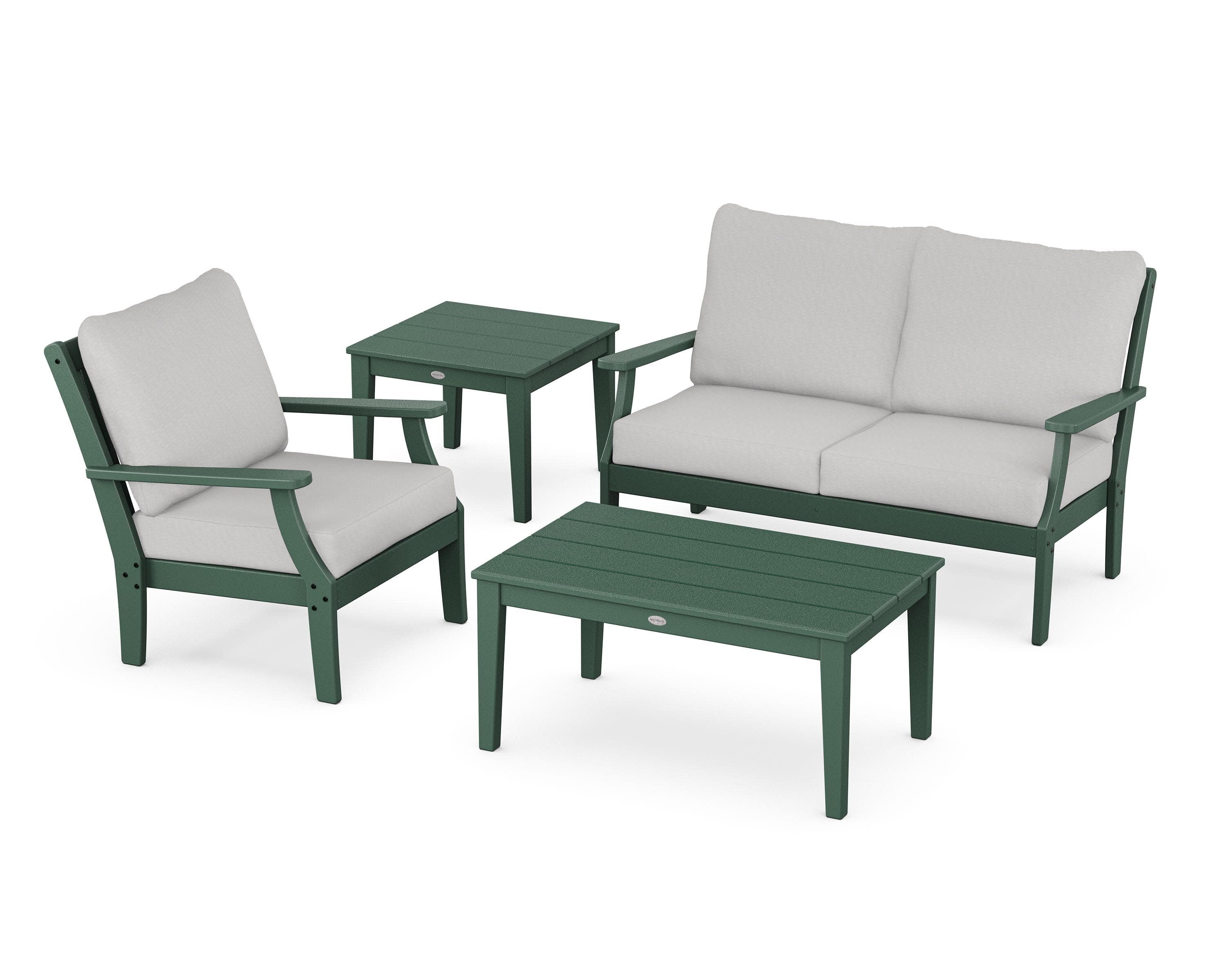 Braxton 4-Piece Deep Seating Set in Green / Diamond in the Rough