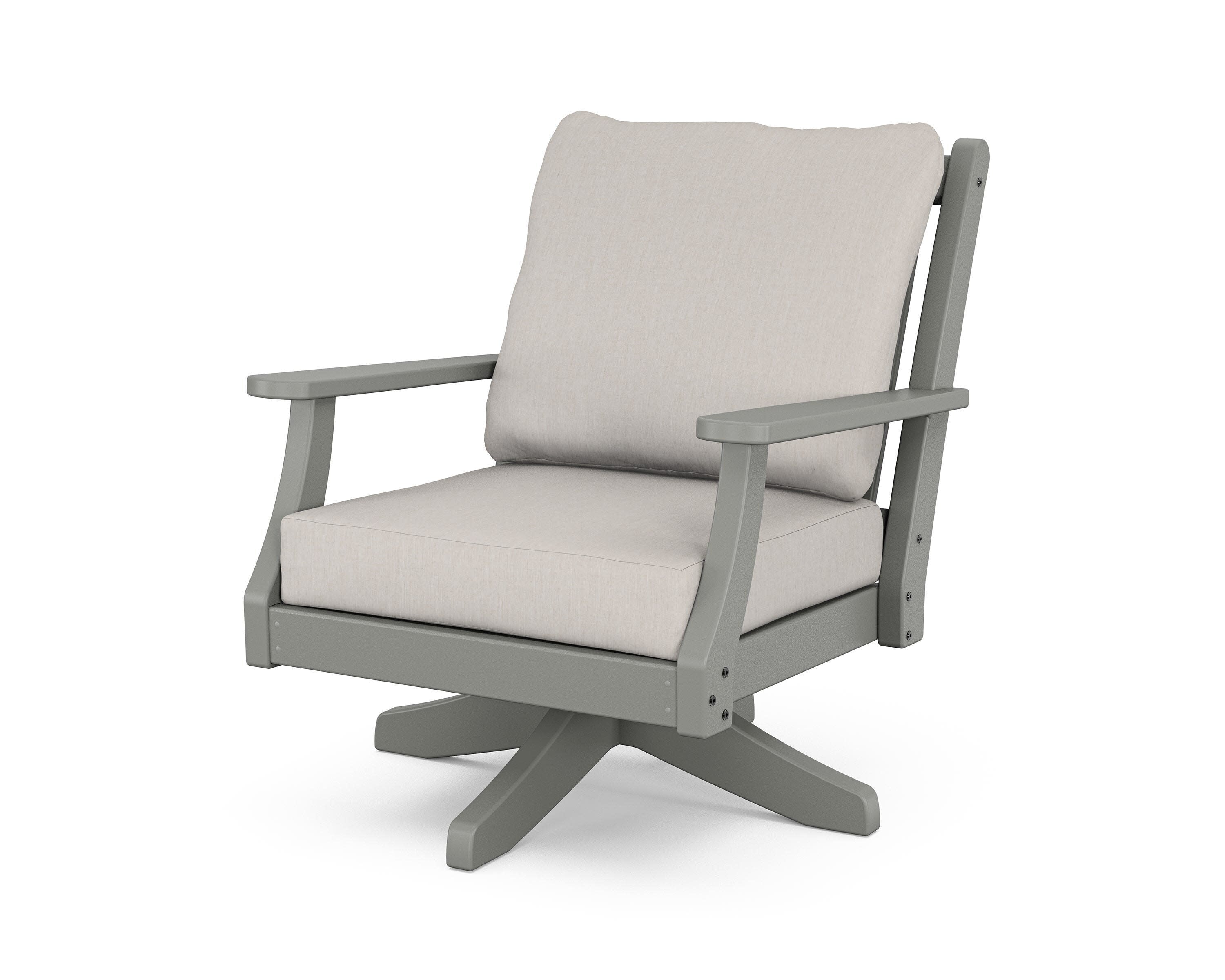 Wovendale Deep Seating Swivel Chair in Slate Grey / Cast Ash