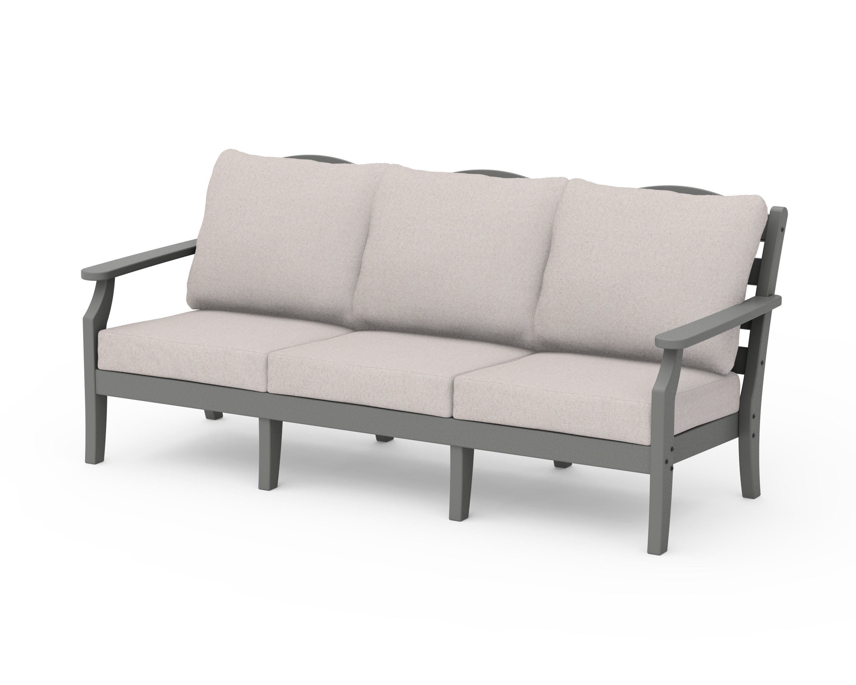 Savannah Deep Seating Sofa in Slate Grey / Dune Burlap