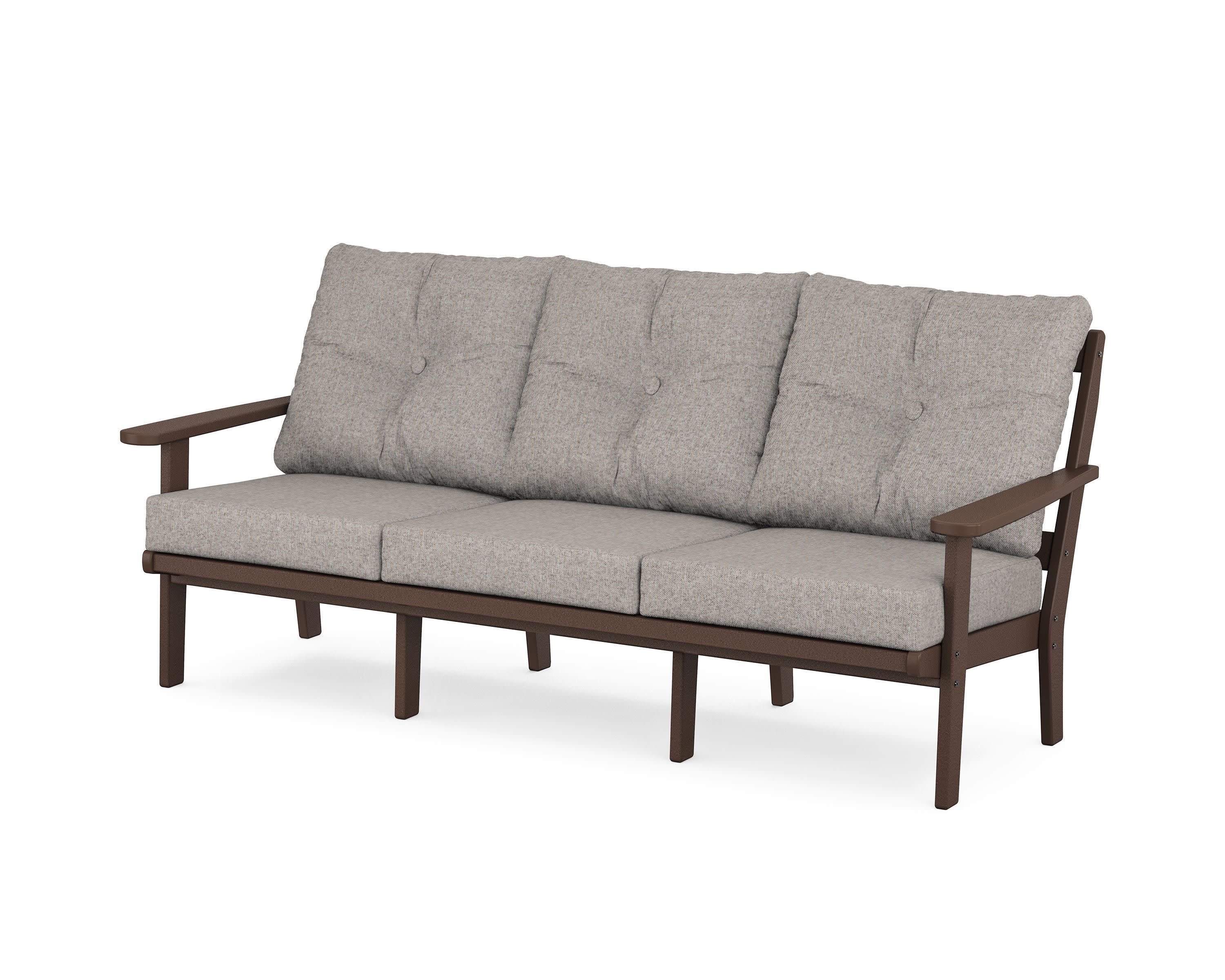 Mission Deep Seating Sofa in Mahogany / Weathered Tweed