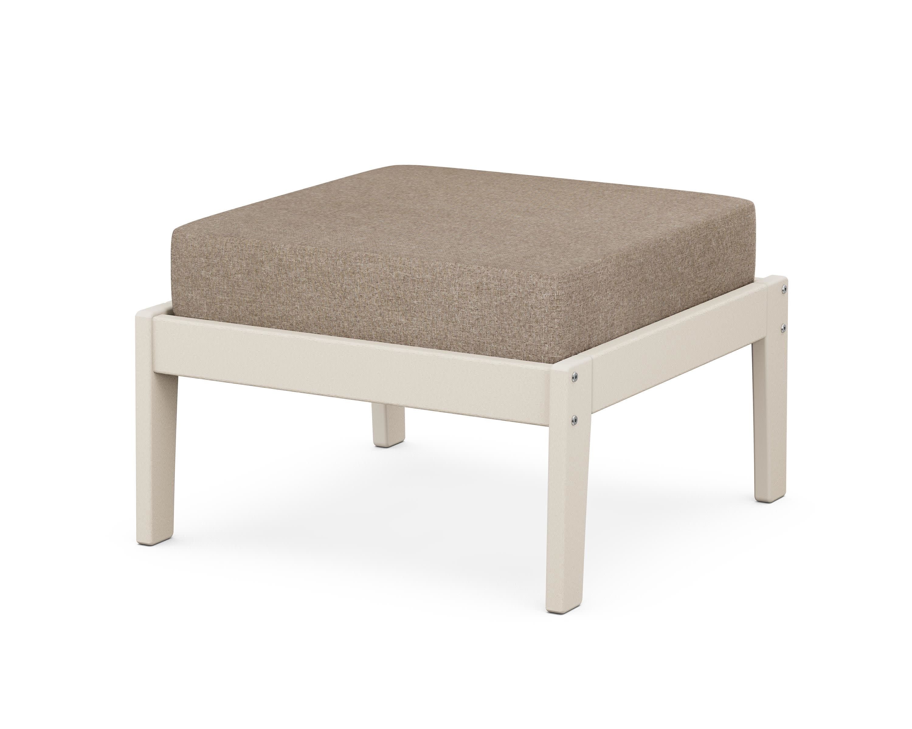 Deep Seating Ottoman in Sand / Spiced Burlap