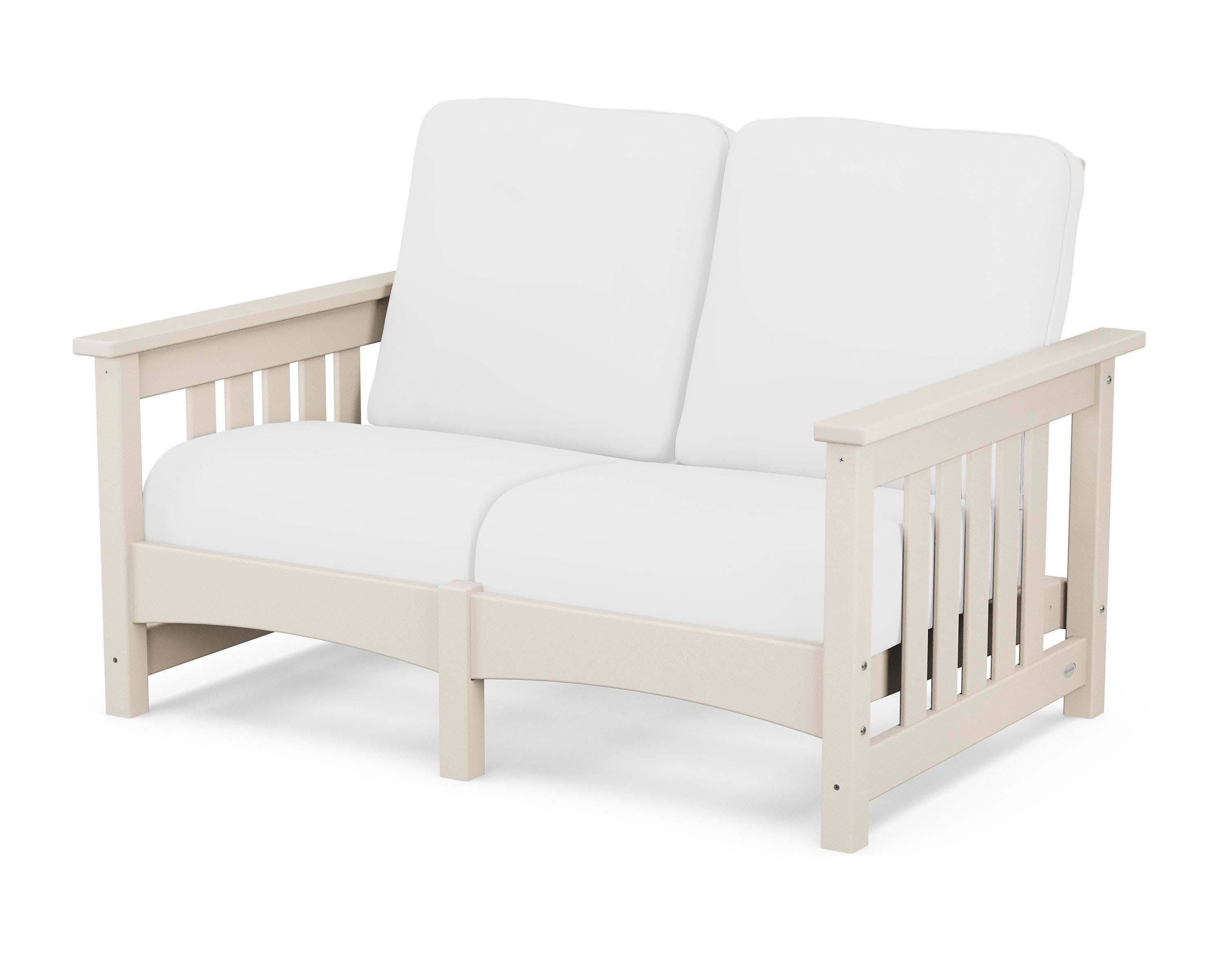Club Mission Loveseat in Sand / Natural