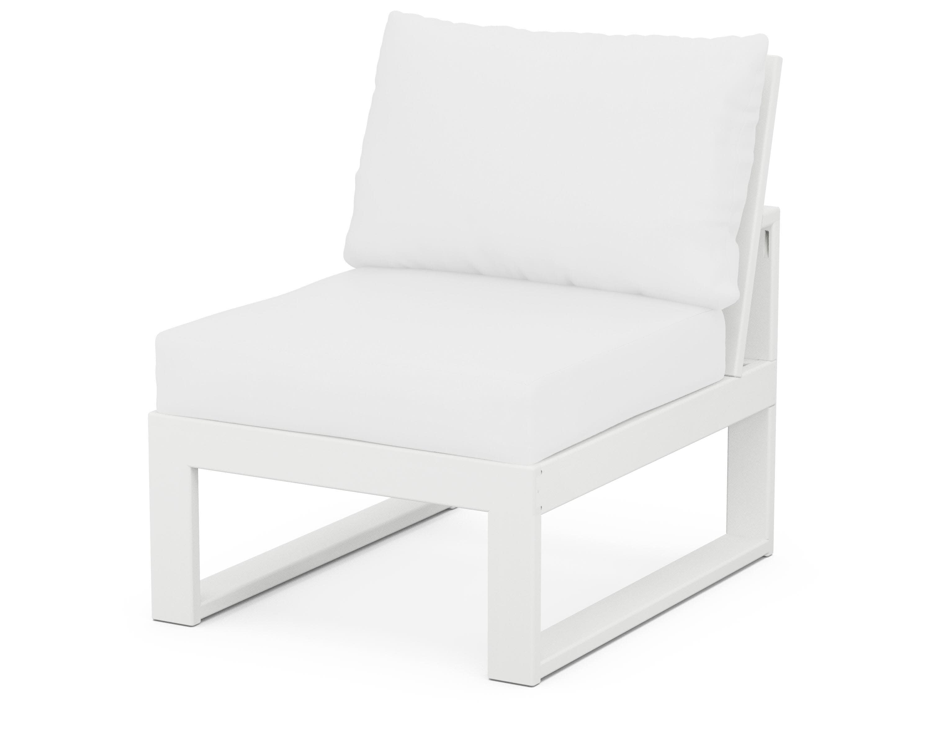 Modular Armless Chair in White / Natural