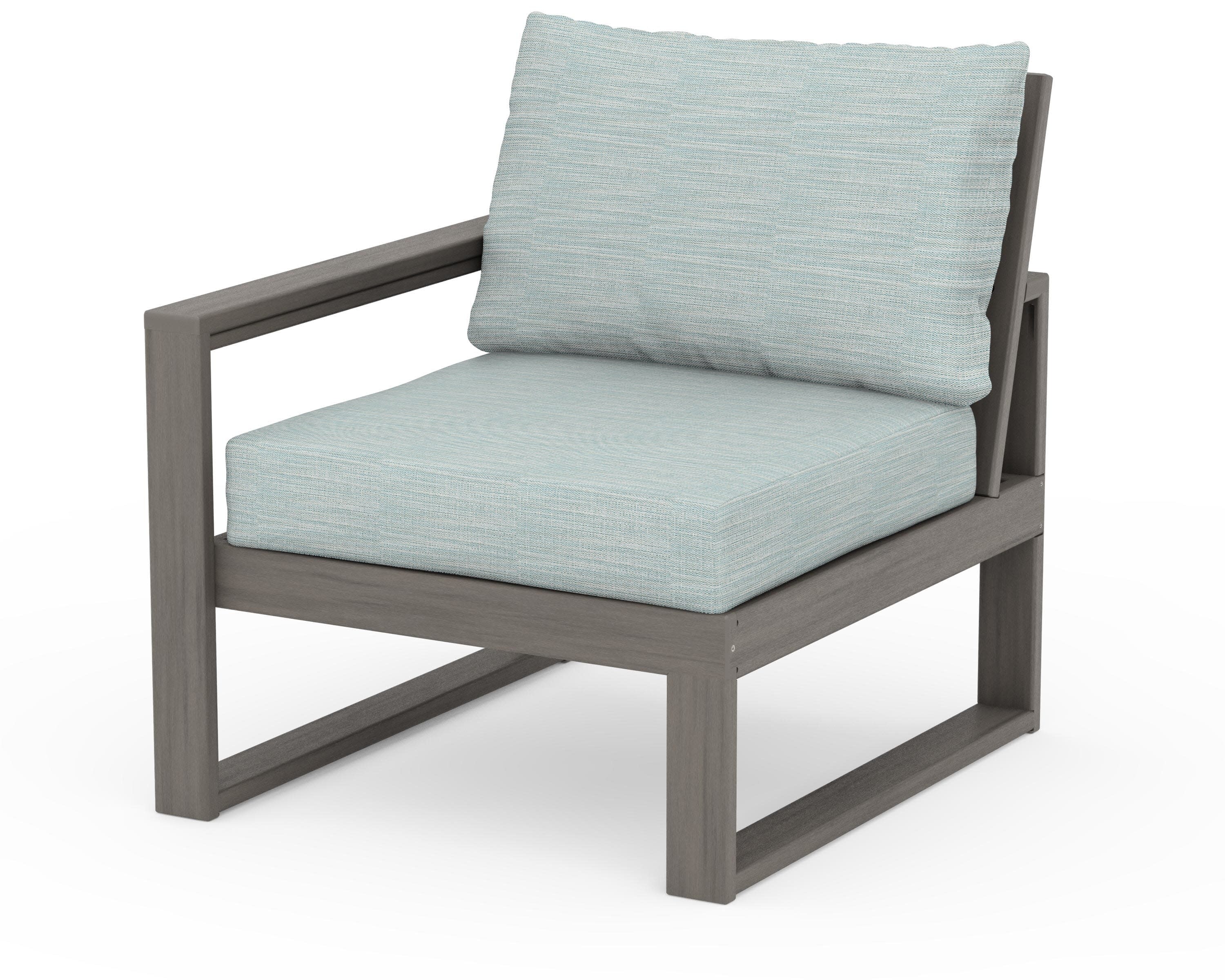 EDGE Modular Left Arm Chair in Driftwood / Soothe Mist