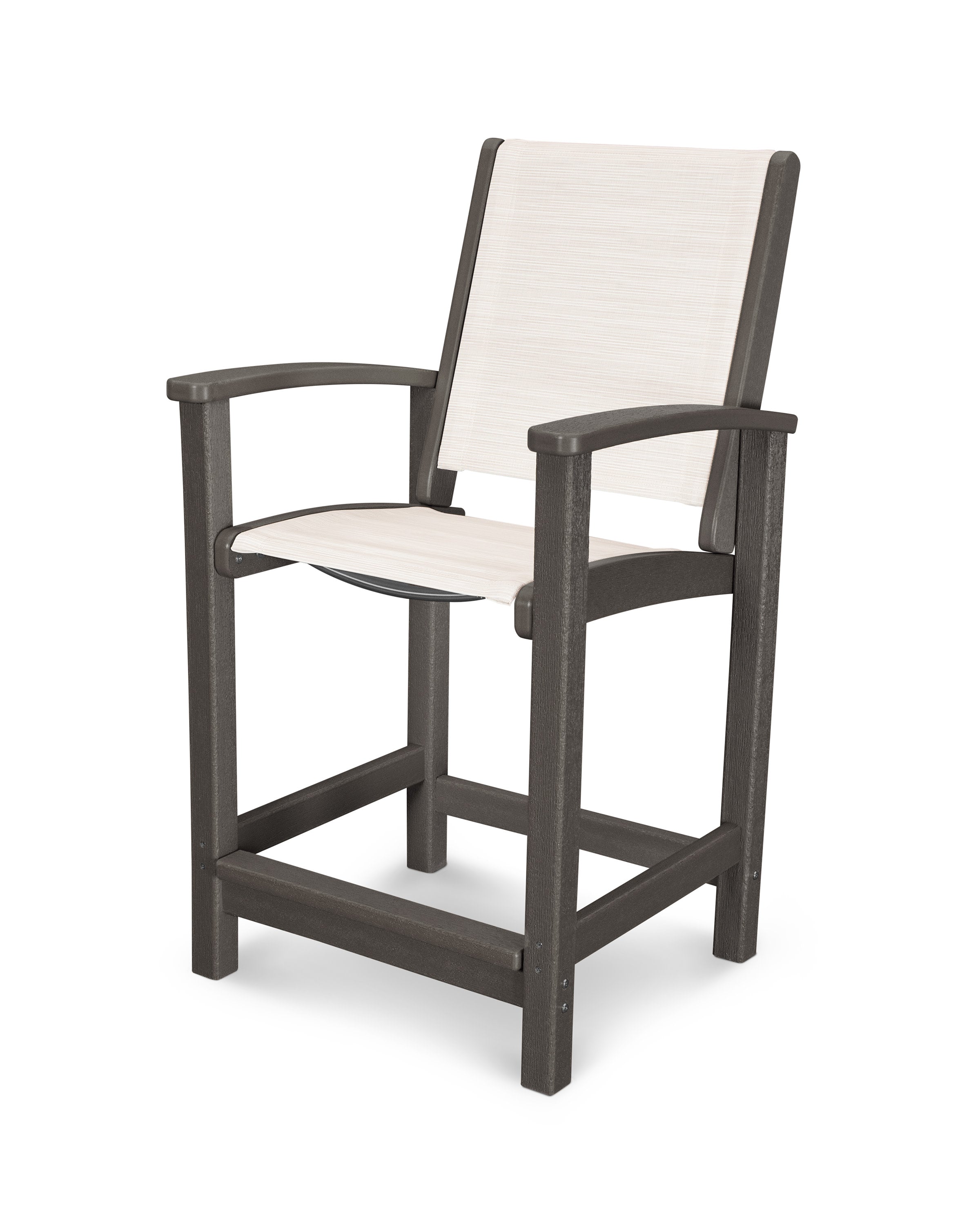 Coastal Counter Chair in Vintage Coffee / Parchment Sling