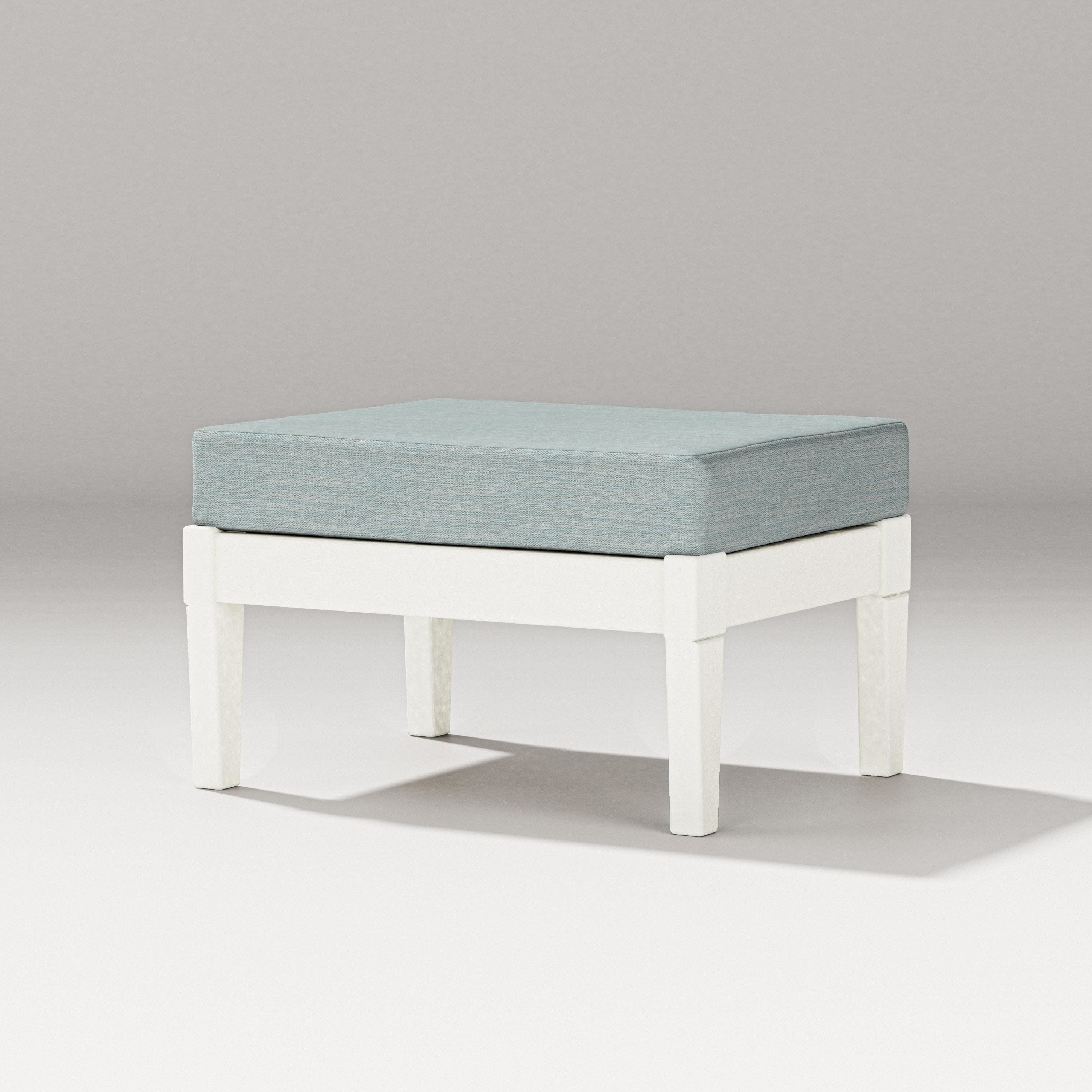 Estate Lounge Ottoman in Vintage White / Soothe Mist