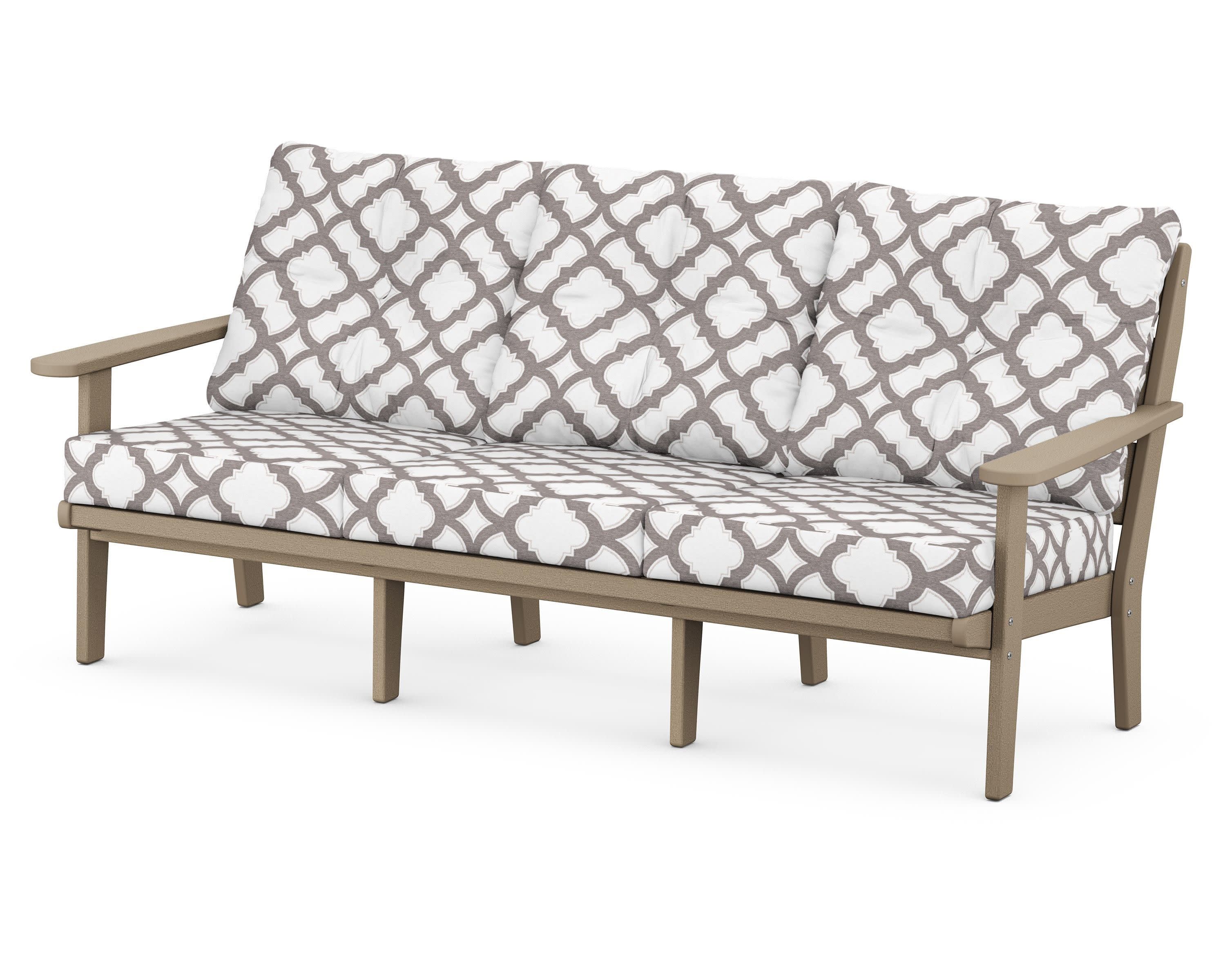 Lakeside Deep Seating Sofa in Vintage Sahara / Trellis Grey Mist