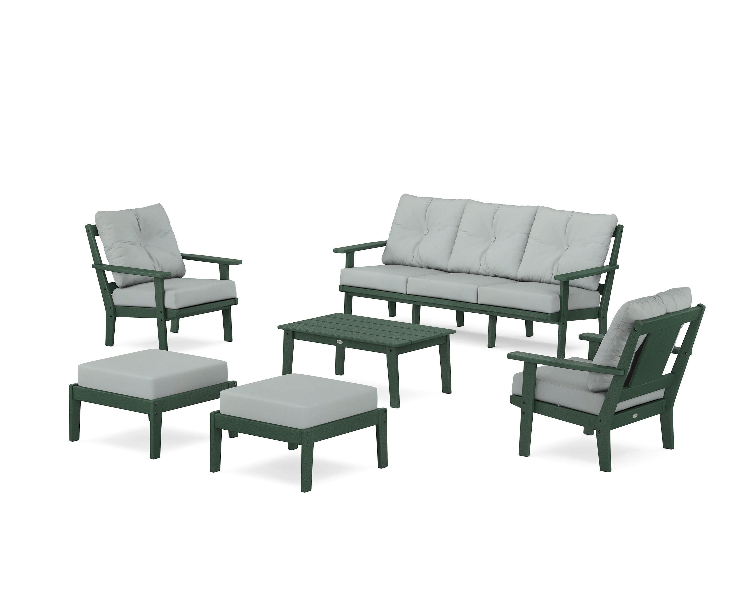 Prairie 6-Piece Lounge Sofa Set in Green / Spa