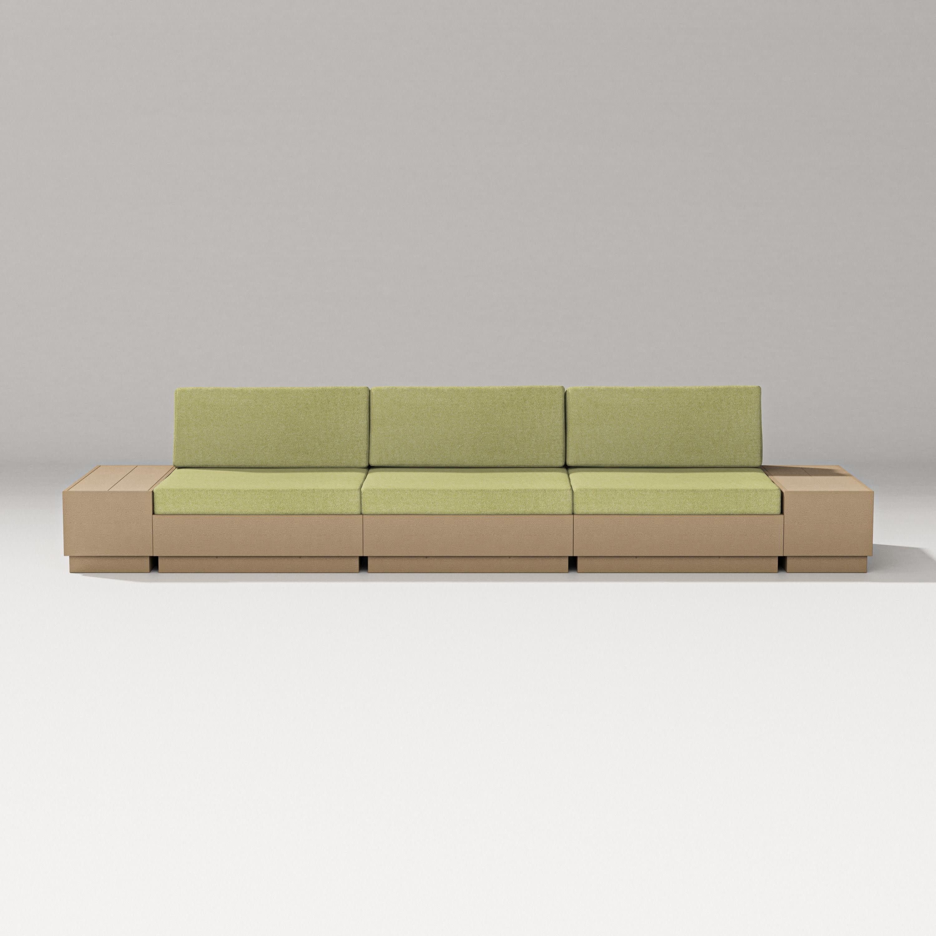 Elevate Straight Sectional in Vintage Sahara / Chartreuse Boucle