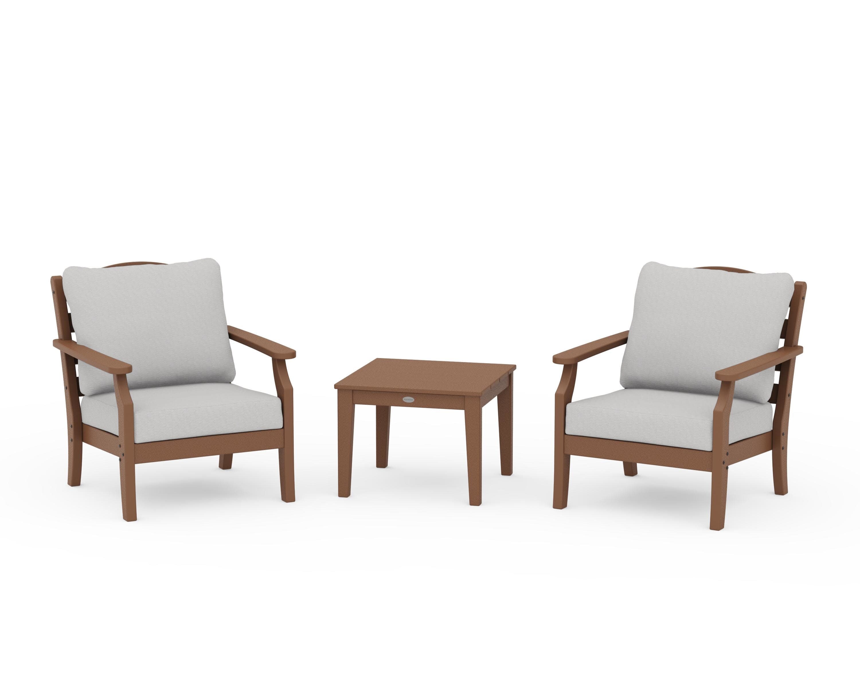 Savannah 3-Piece Deep Seating Set in Teak / Diamond in the Rough