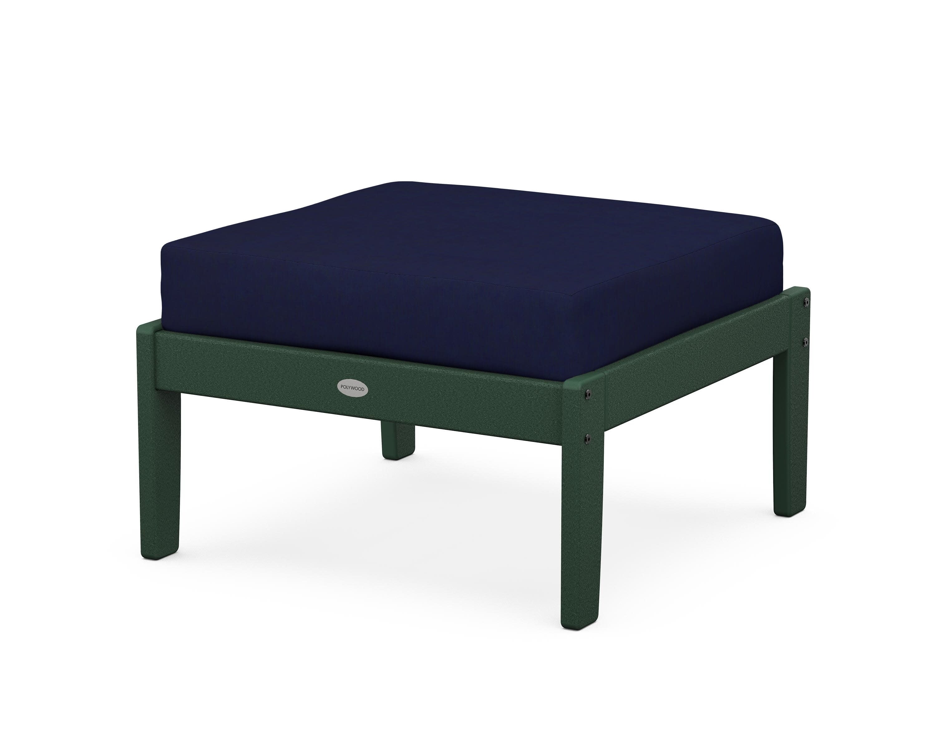 Braxton Deep Seating Ottoman in Green / Navy