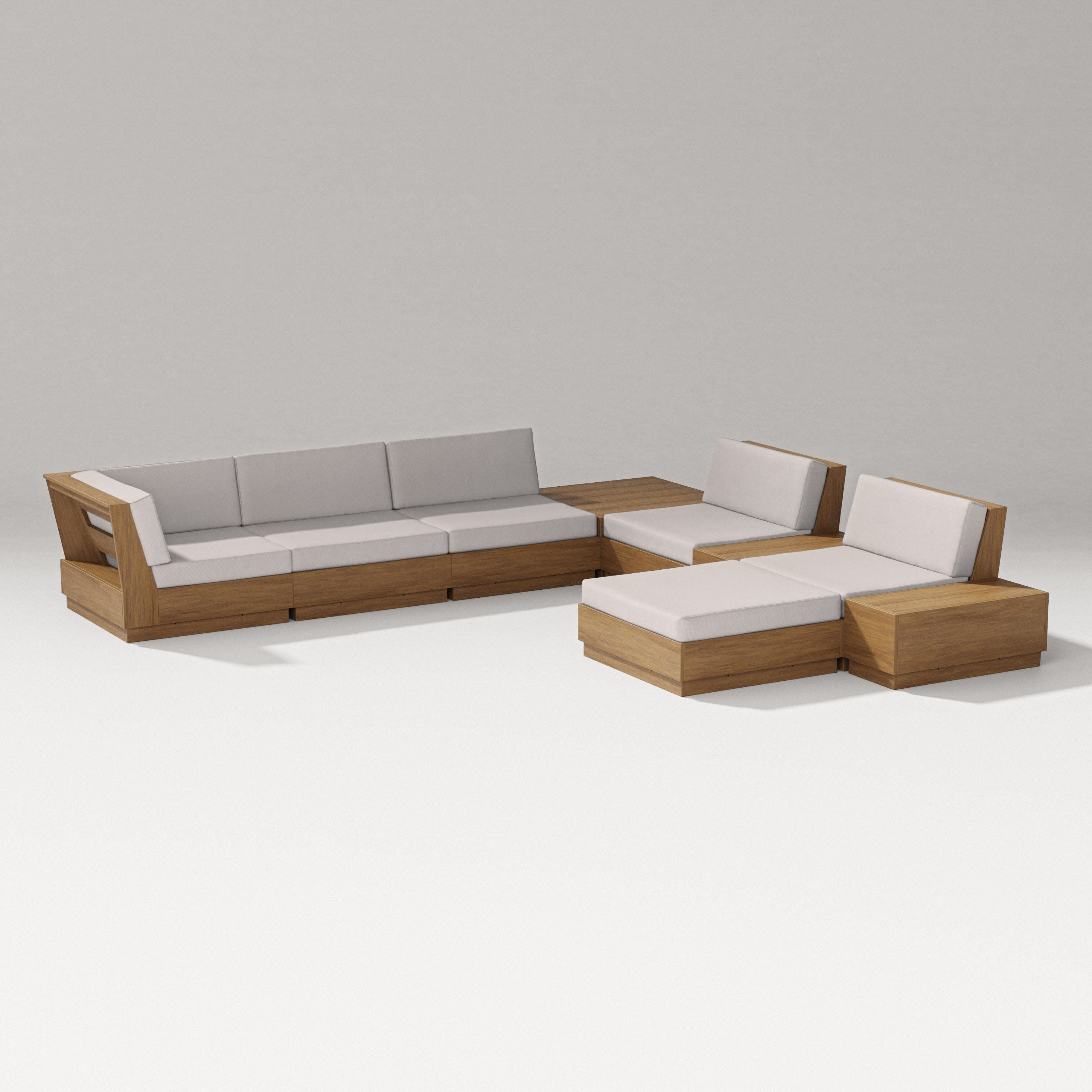 Elevate 9-Piece Conversation Sectional in Natural / Dune Burlap