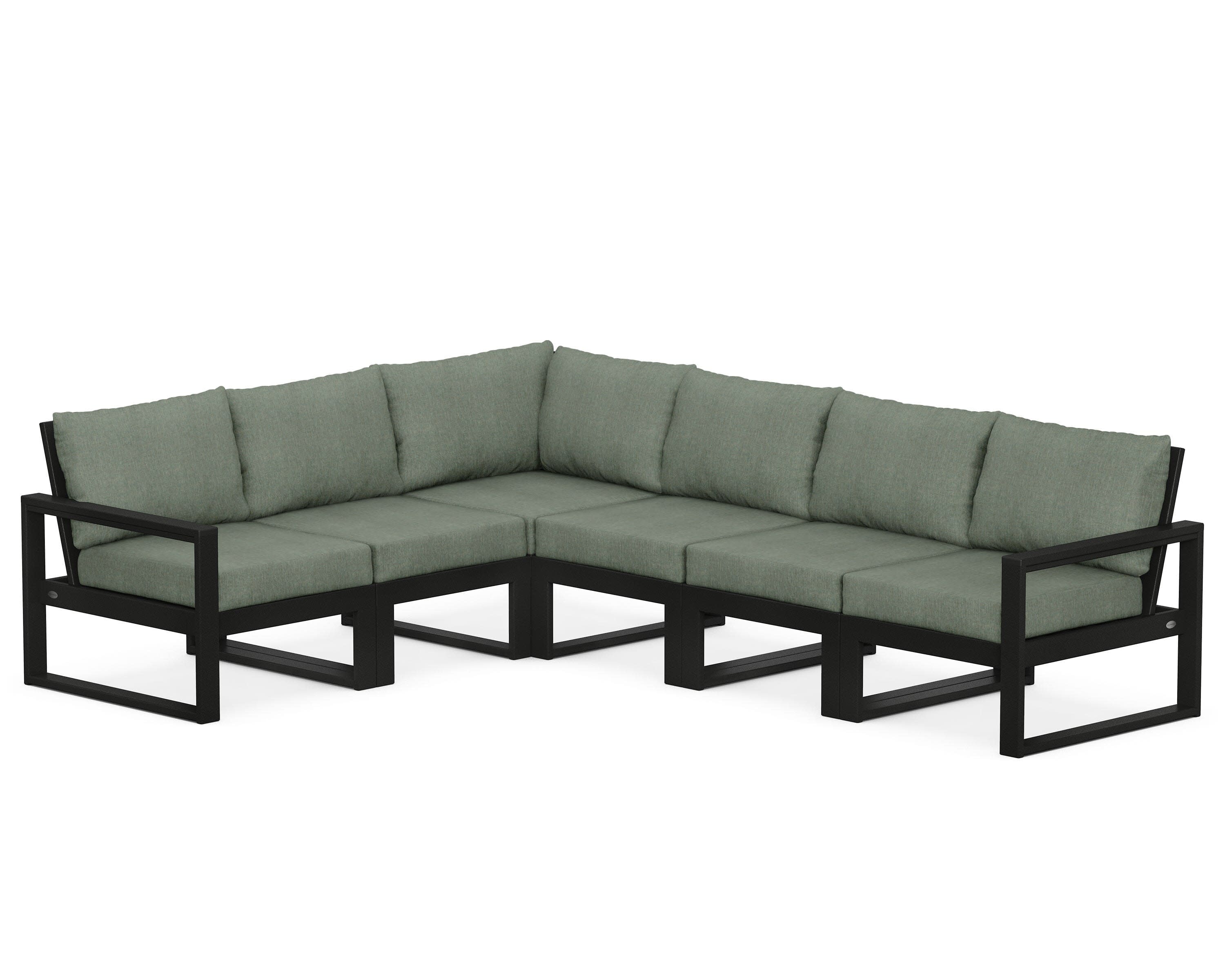 EDGE 6-Piece Modular Deep Seating Set in Black / Cast Sage