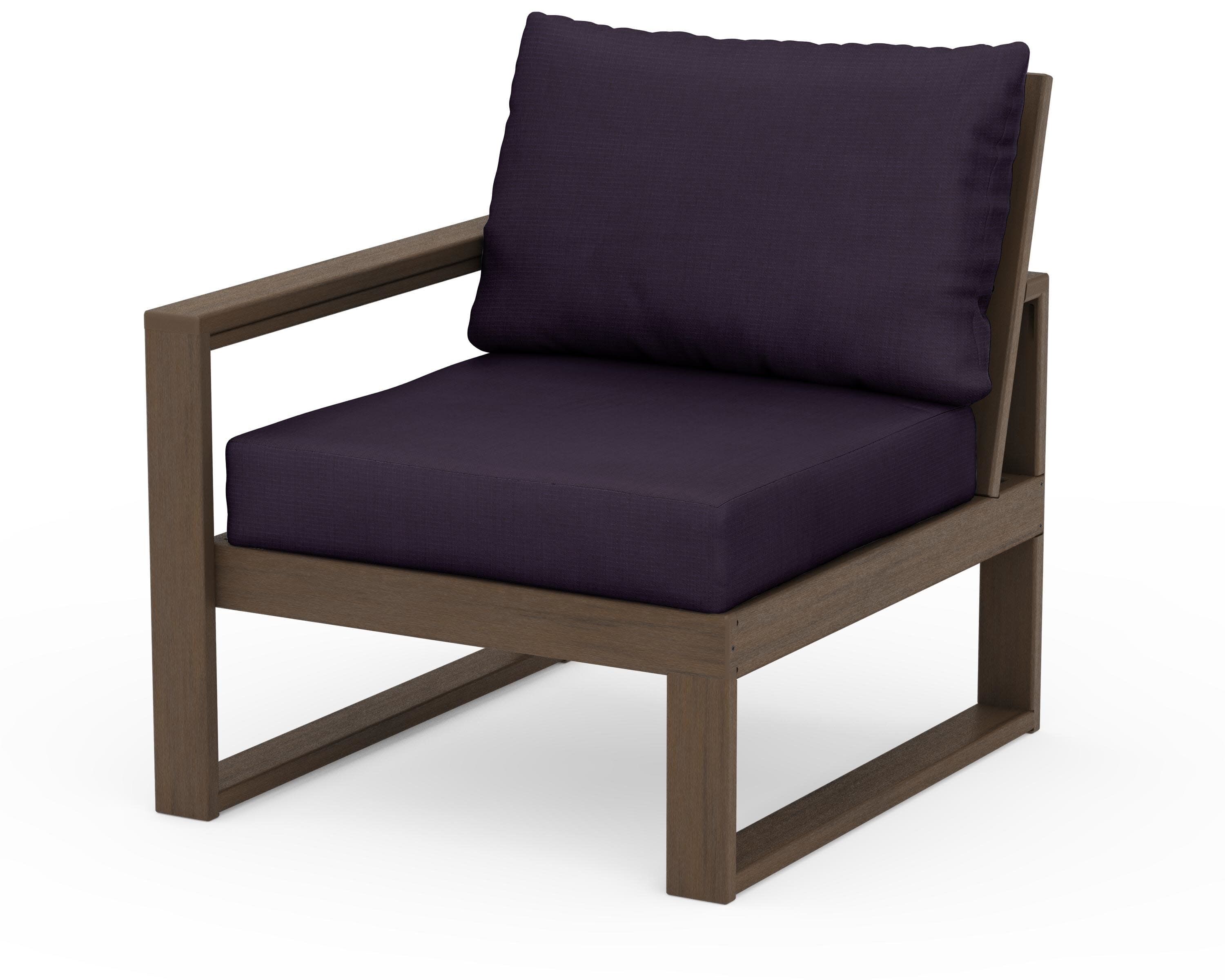 EDGE Modular Left Arm Chair in Kona / Navy Linen