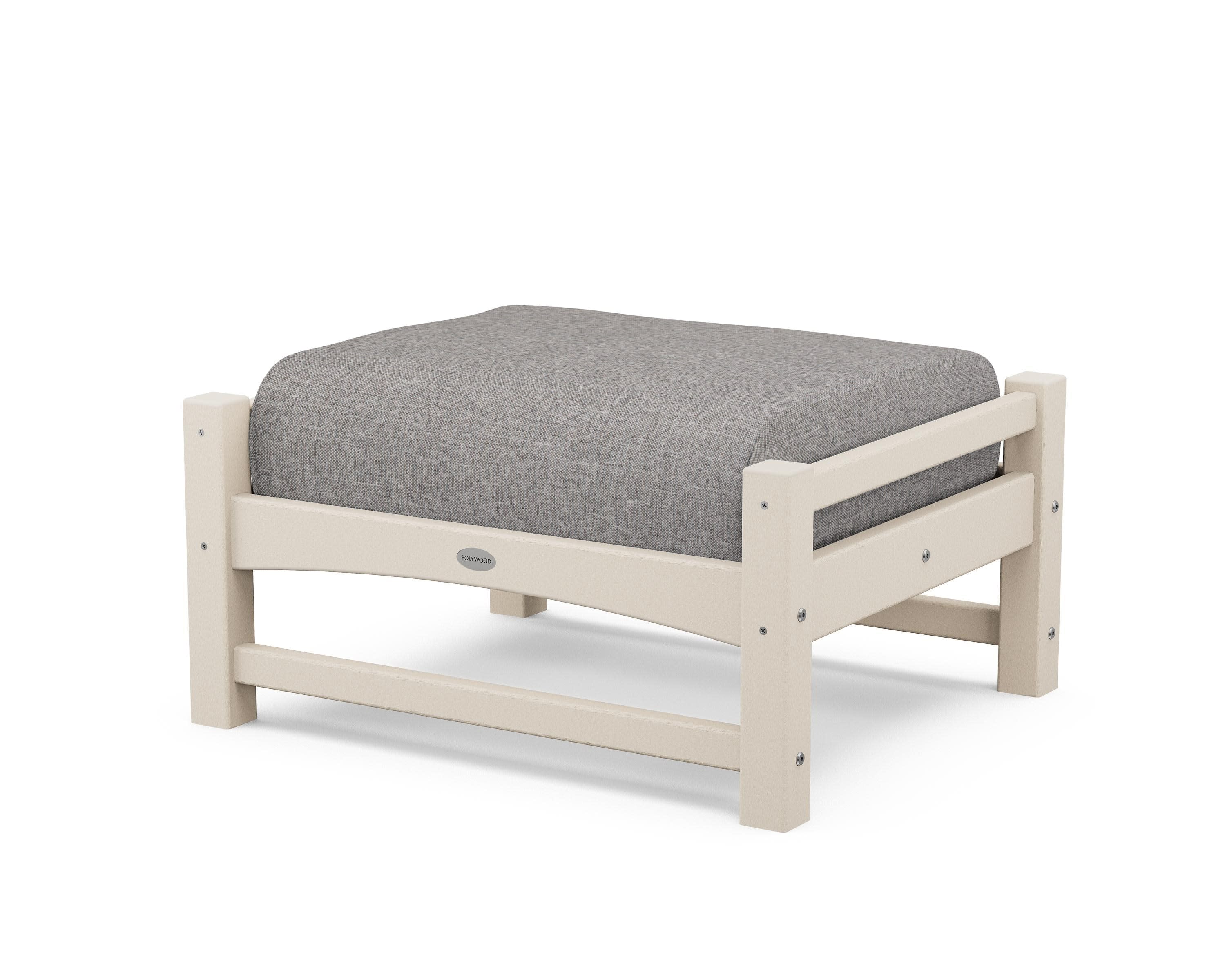 Club Ottoman in Sand / Grey Mist