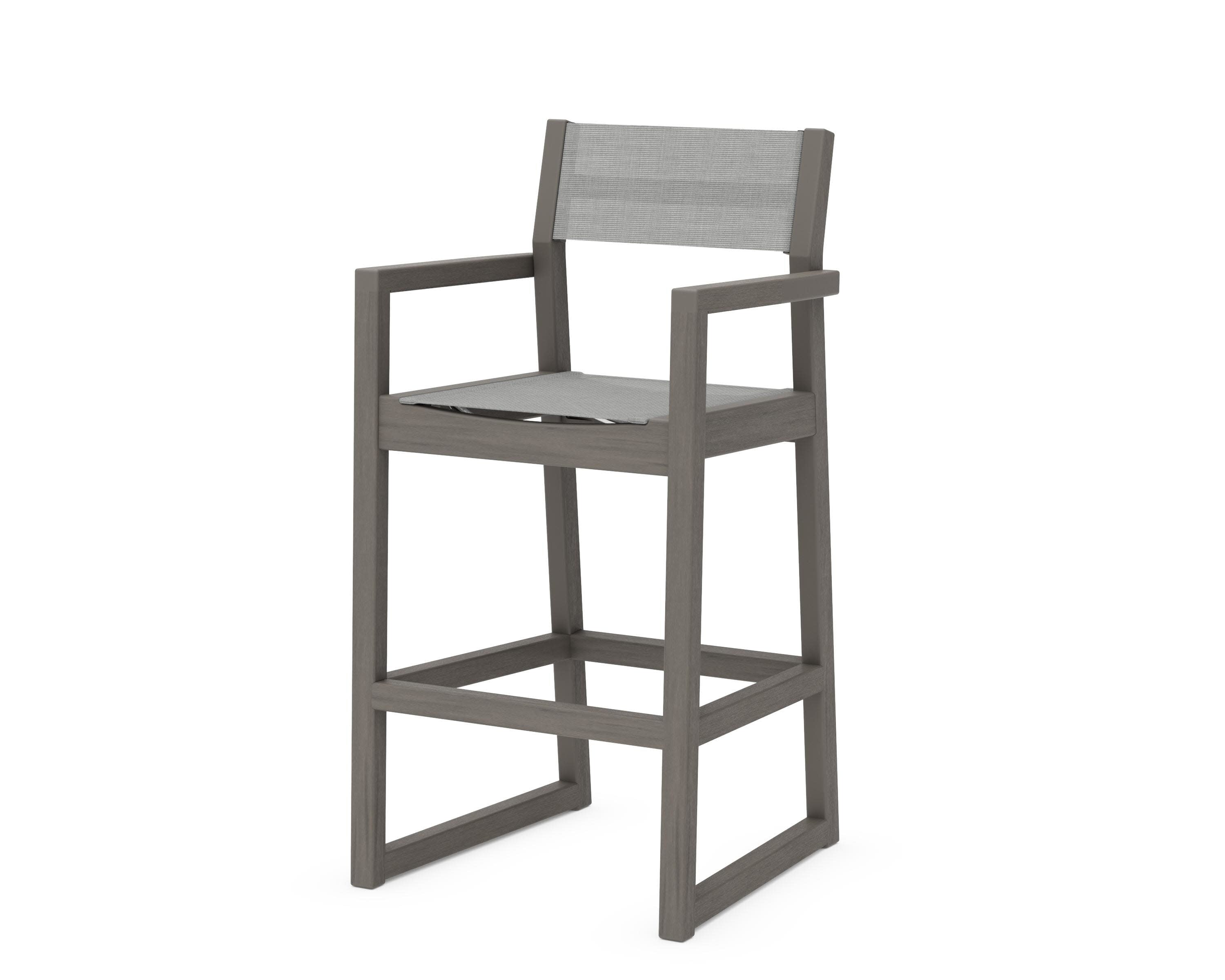 EDGE Sling Bar Arm Chair in Driftwood / Metallic Sling