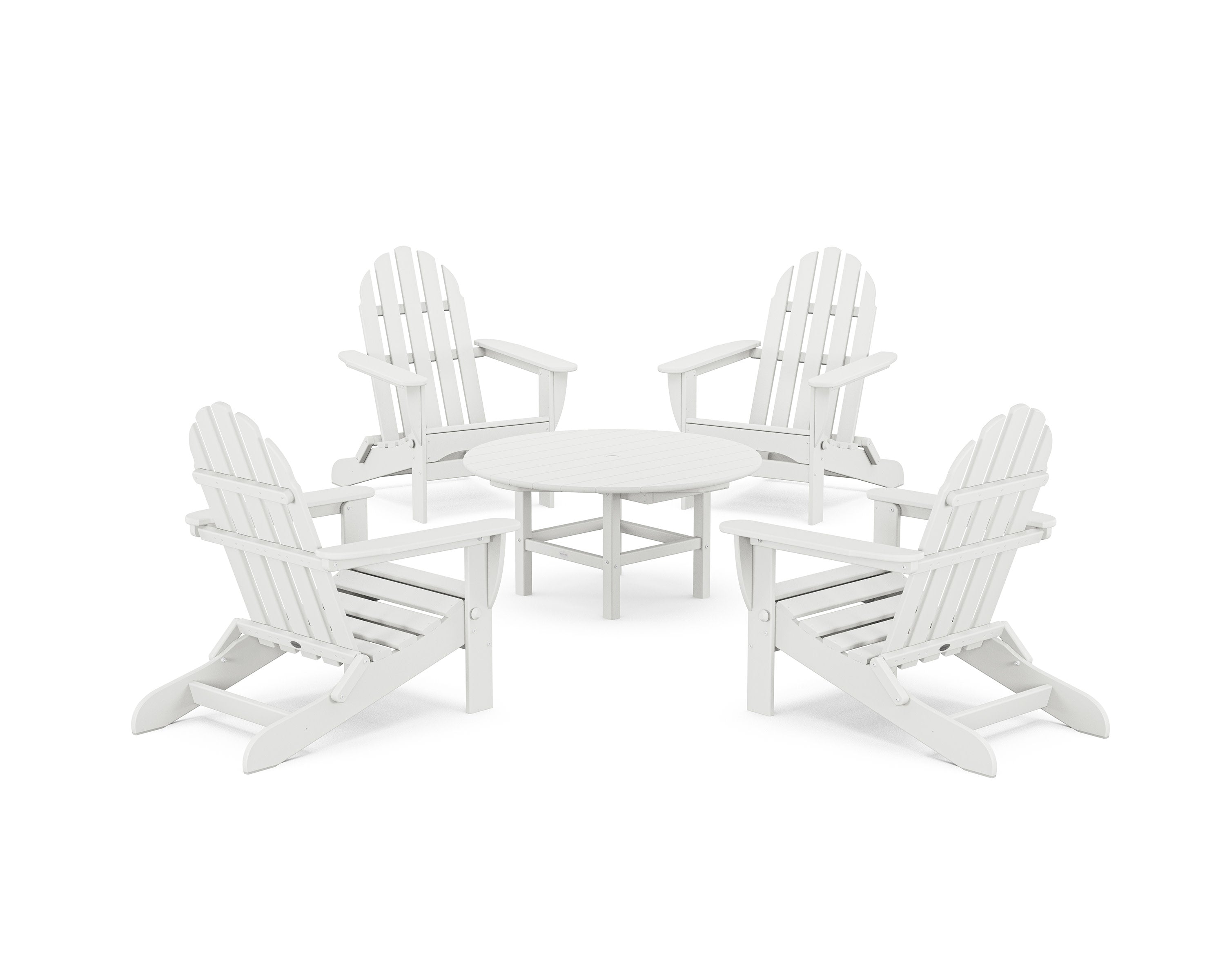 Classic Folding Adirondack 5-Piece Conversation Group in White