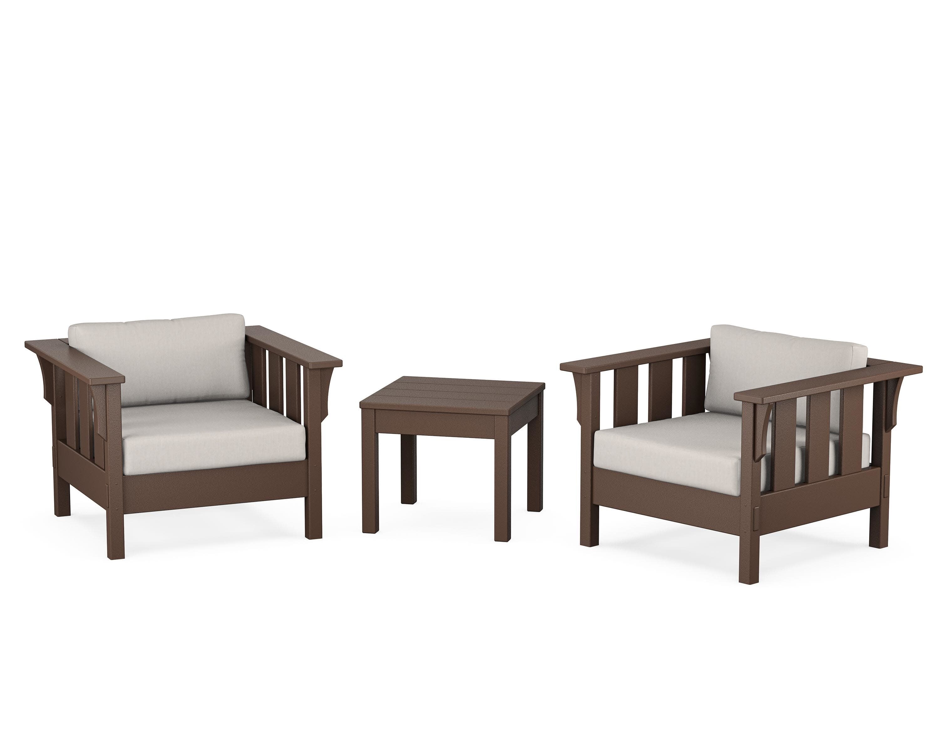 Acadia 3-Piece Deep Seating Set in Mahogany / Cast Ash